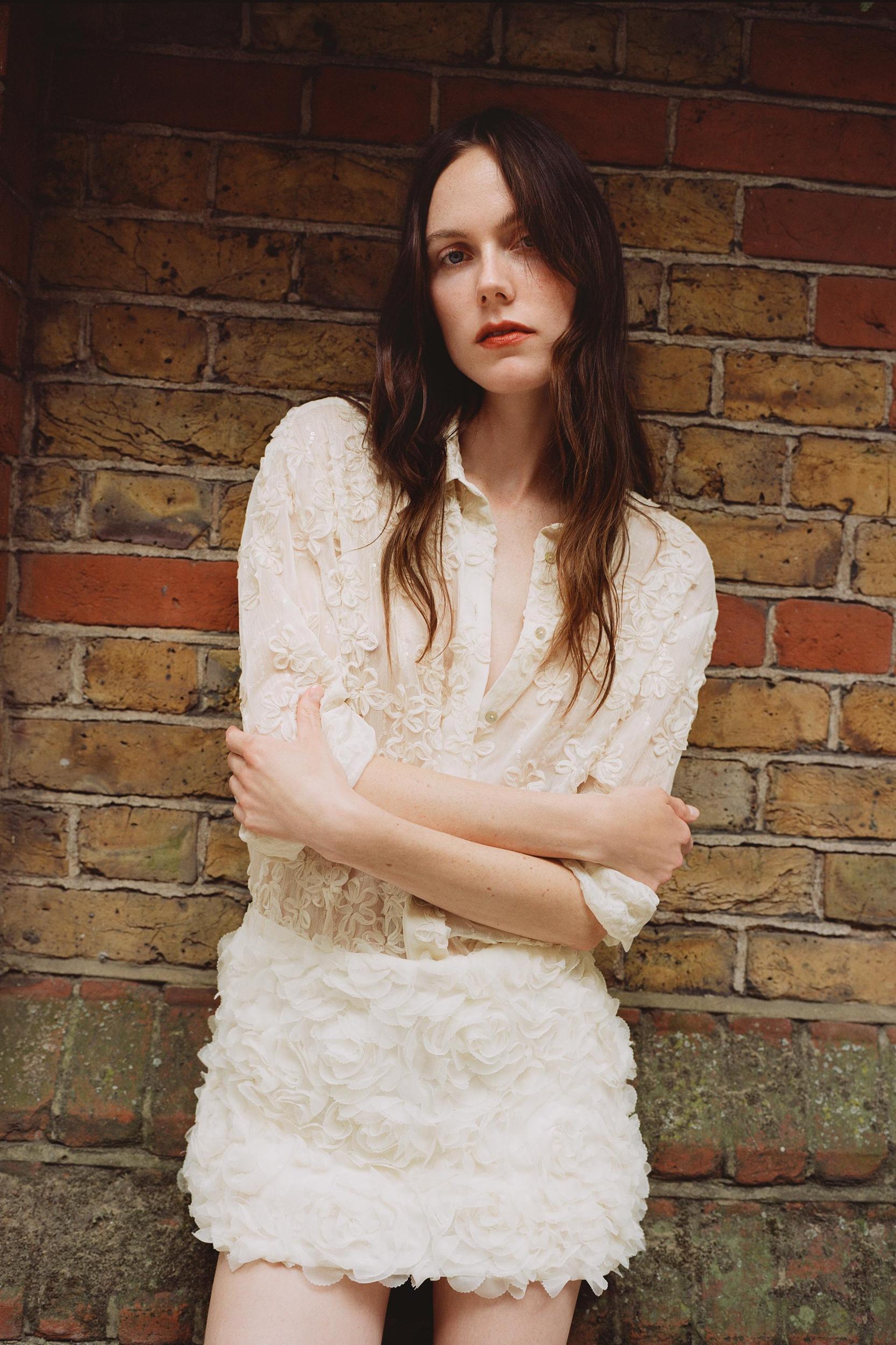 STRUCTURED SEQUINS SEMI-SHEER SHIRT Product Image