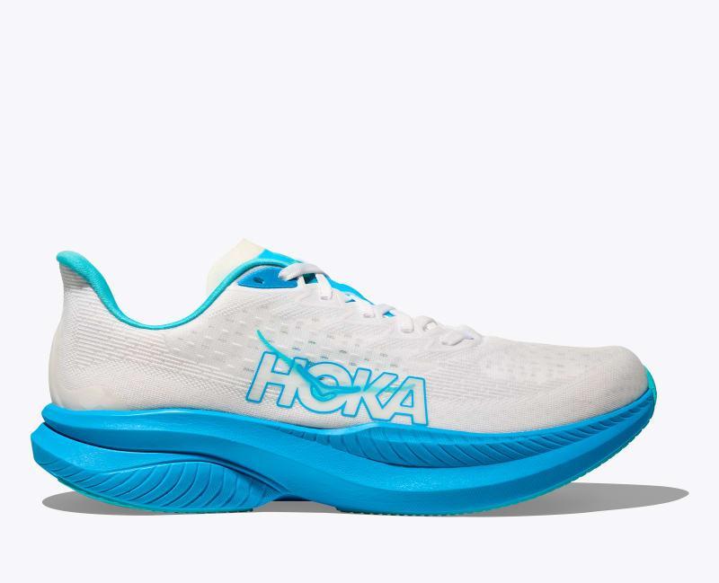 HOKA Women's Mach 6 Shoes in Black/White, Size 9 Product Image