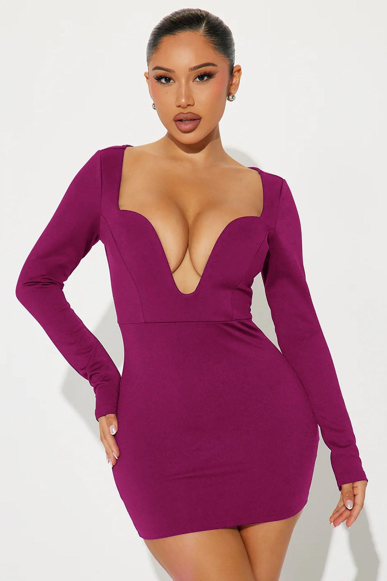 No Pressure Mini Dress - Burgundy Product Image