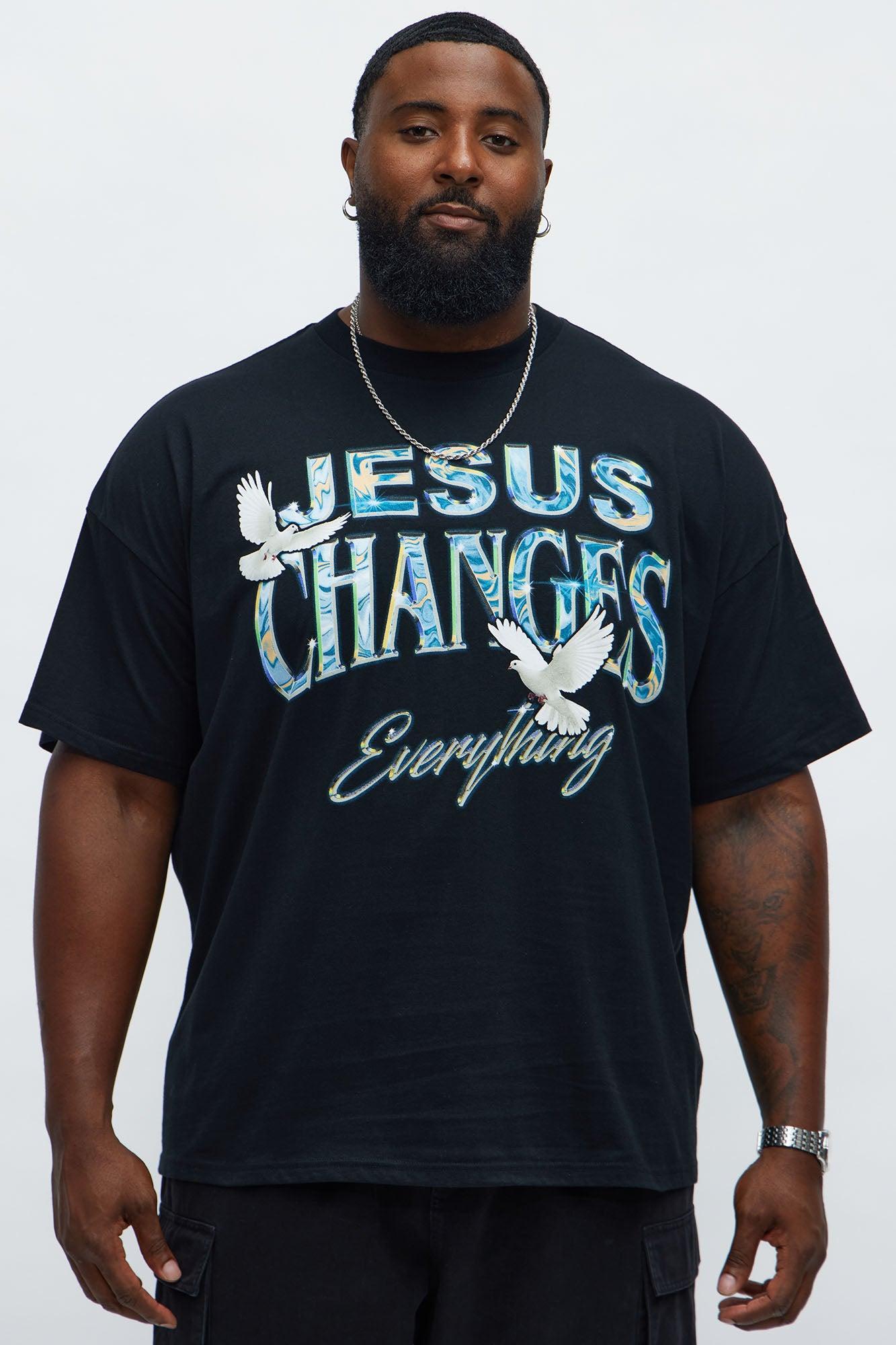 Jesus Changes Everything Oversized Short Sleeve Tee - Black Product Image