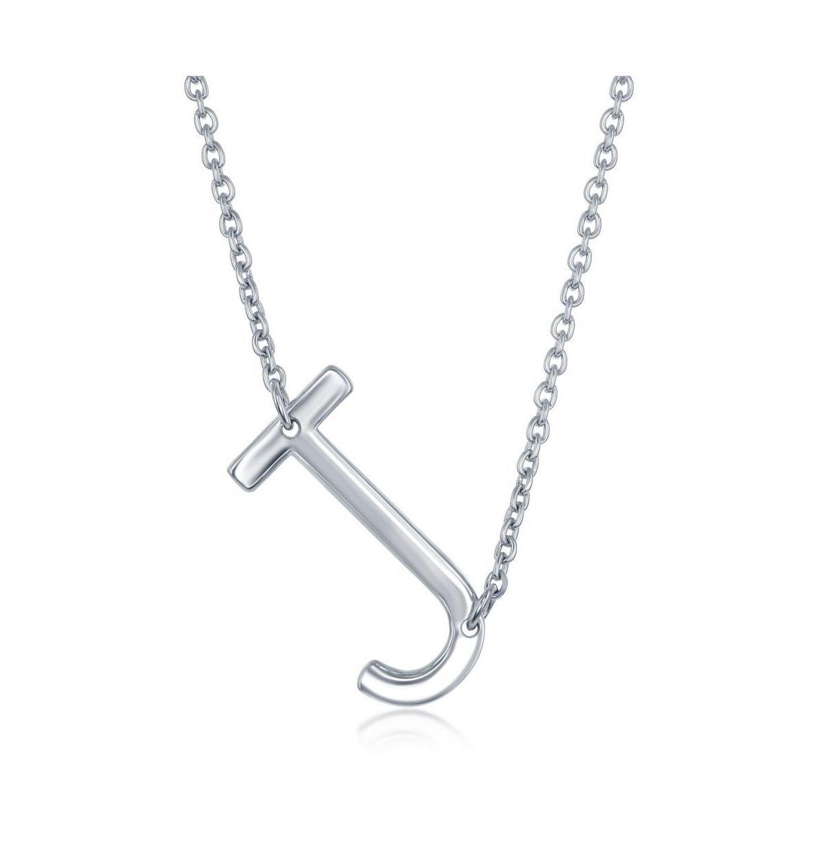 Sterling Silver Sideways Initial Necklace, Women's, Size: 16-18" ADJ, Sterling P Product Image