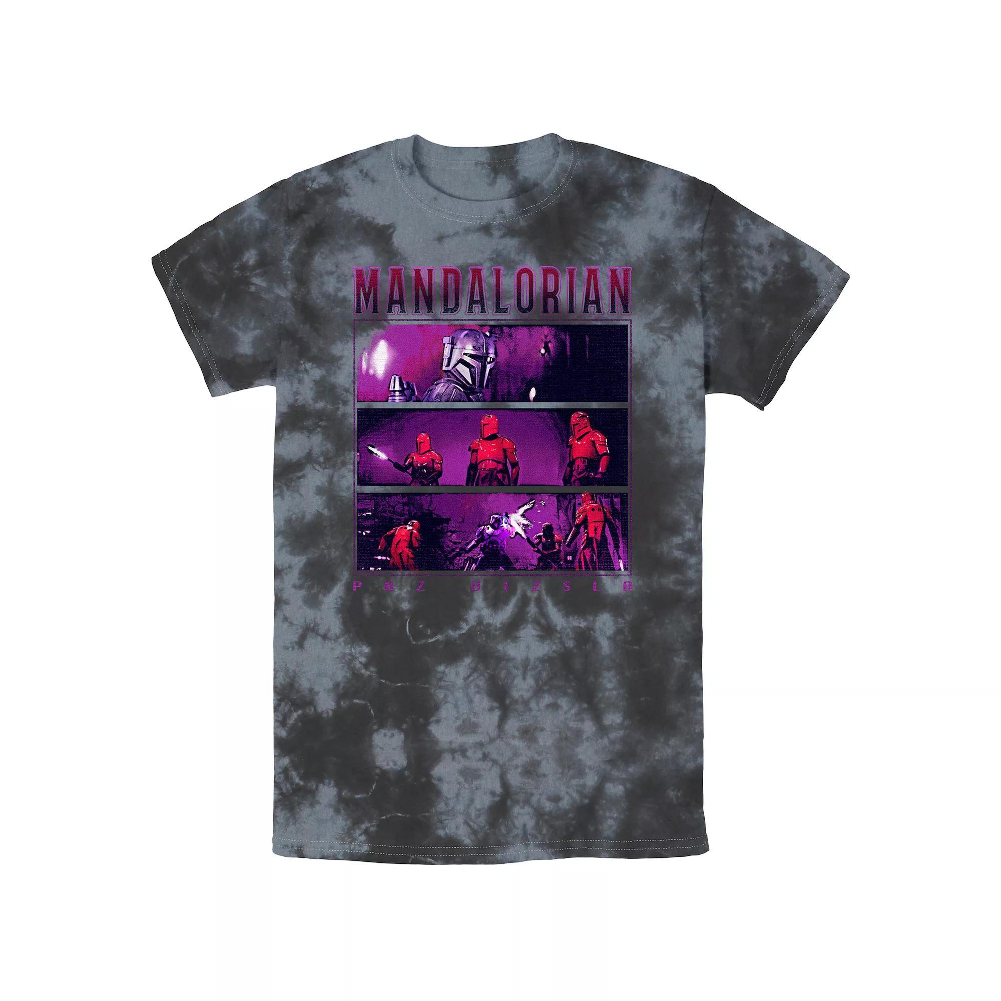 Men's Star Wars The Mandalorian Paz Vizsla Sith Troopers Boxes Bombard Wash Graphic Tee, Size: Small, Black Grey Product Image