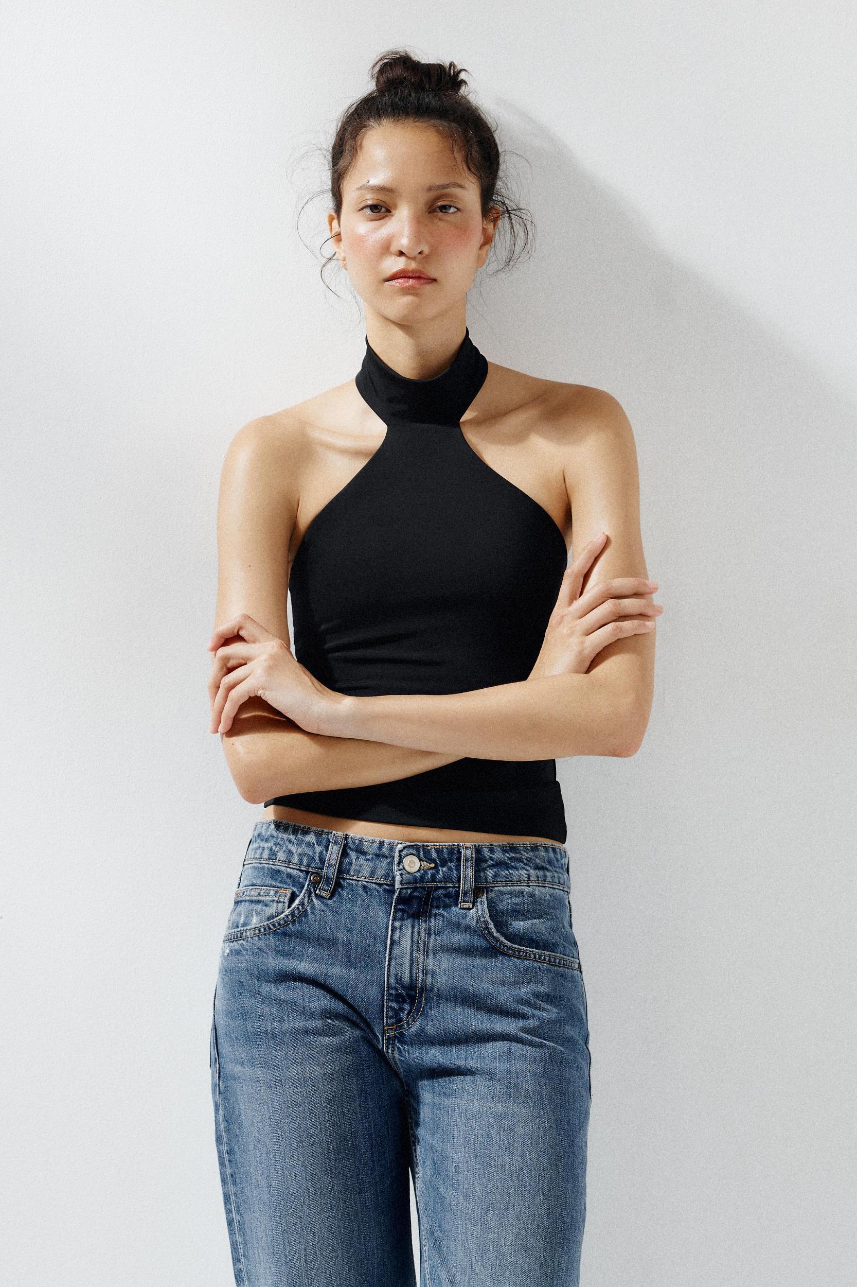 POLYAMIDE HALTER TOP Product Image