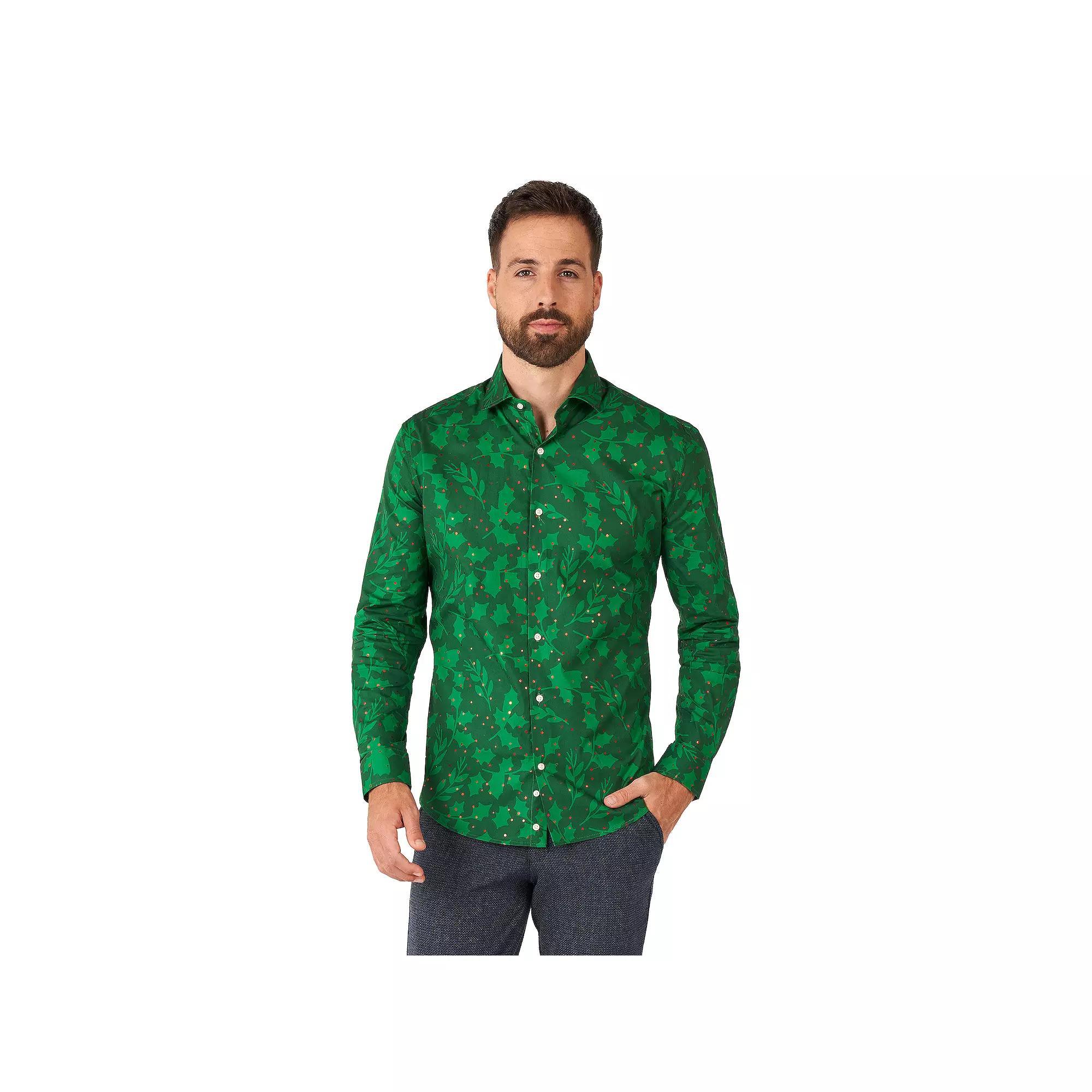Men's OppoSuits Festivity Christmas Button-Down Shirt, Size: Small, Green Product Image