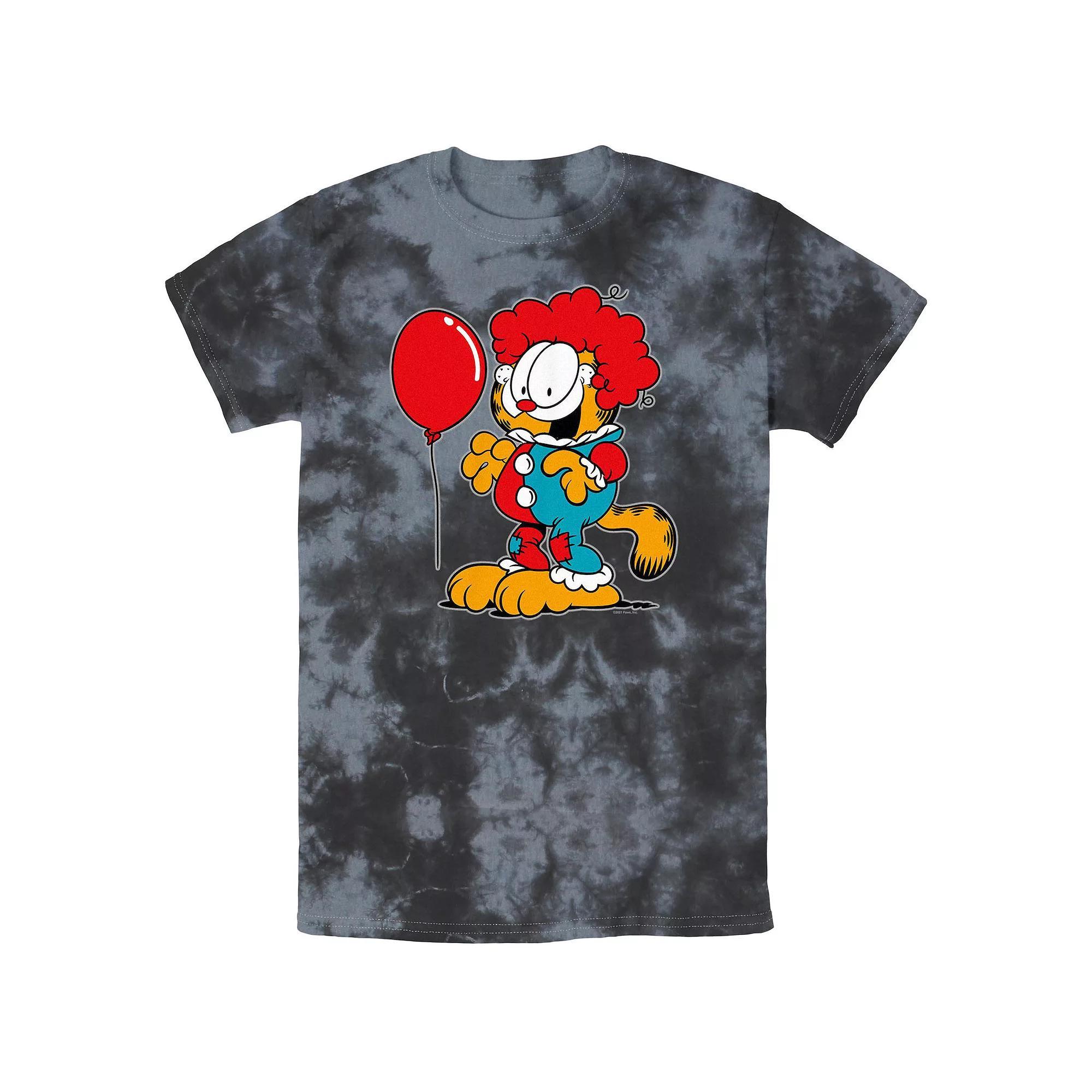 Men's Garfield The Cat Clown Bombard Wash Graphic Tee, Size: Large, Black Grey Product Image