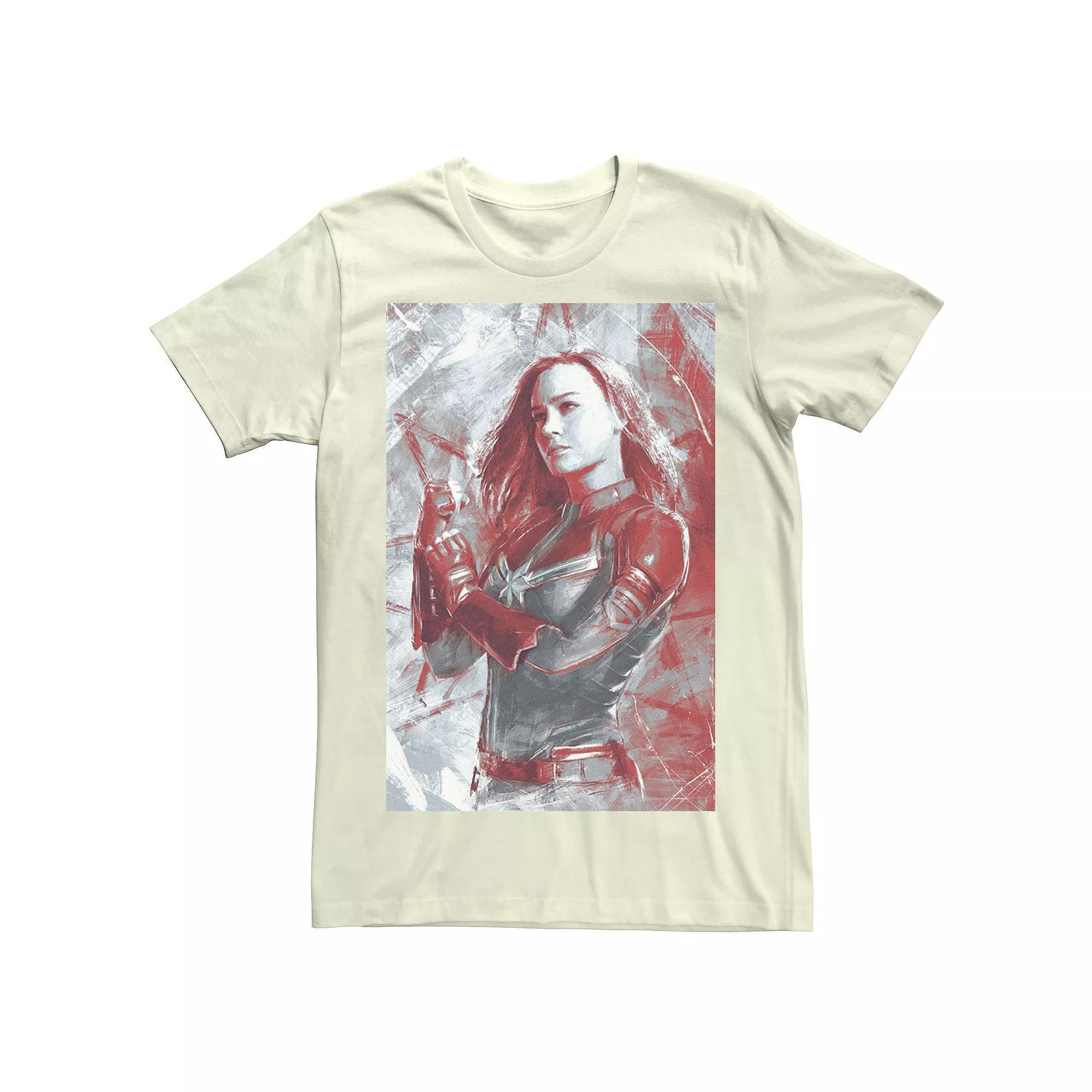 Men's Marvel Avengers: Endgame Captain Marvel Painting Tee, Size: 3XL, Natural Product Image