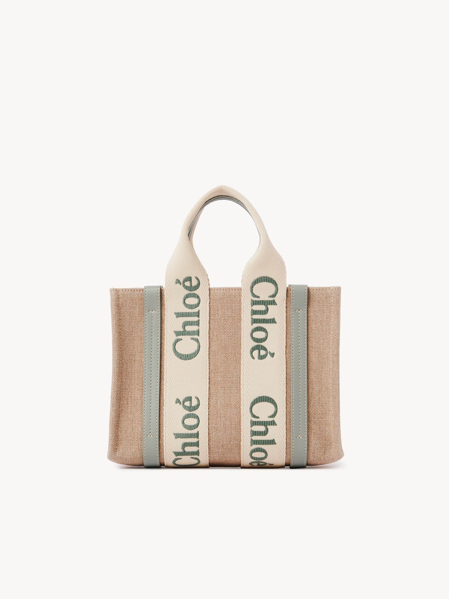 Small Woody tote bag in linen Product Image