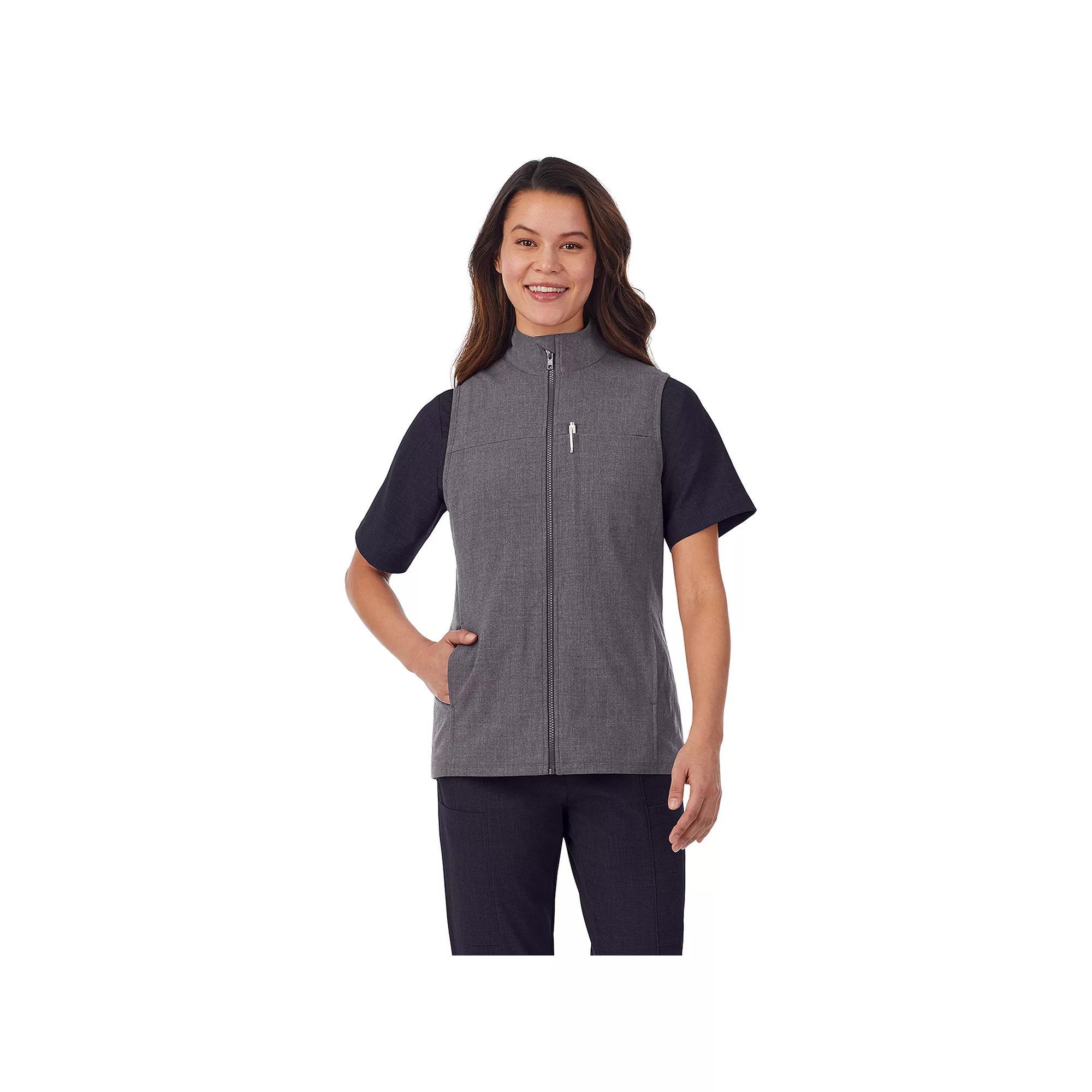 Women's Cuddl Duds® Scrubs 5-Pocket Lined Vest, Size: XL, Grey Heather Gray Product Image