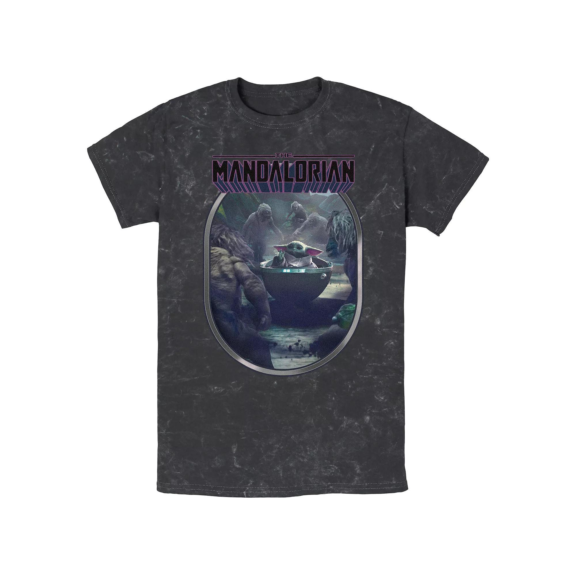 Men's Star Wars The Mandalorian Grogu In Flying Pod Graphic Tee, Size: Medium, Black Product Image