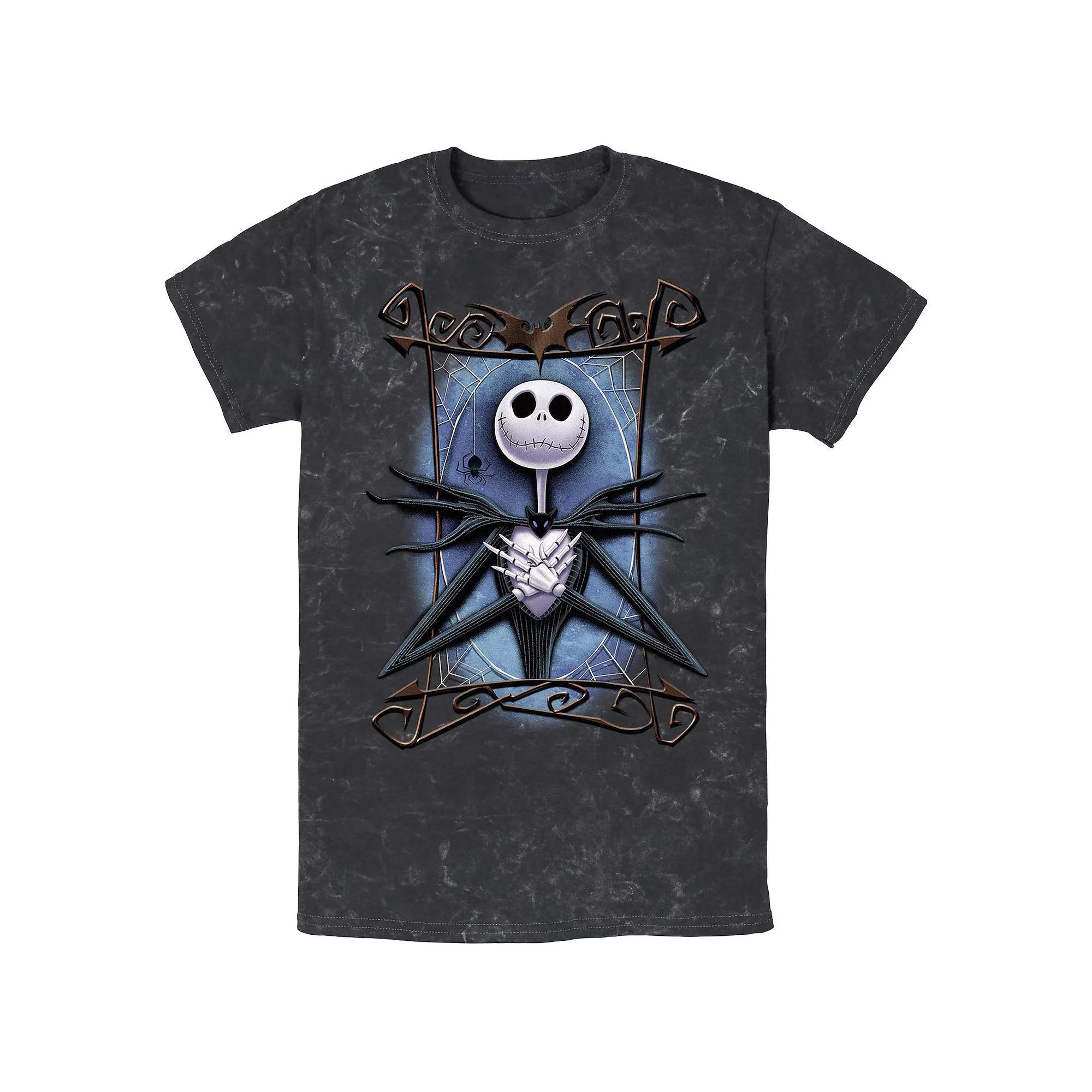 Disneys The Nightmare Before Christmas Jack Spooky Frame Mineral Wash Mens Graphic Tee Product Image