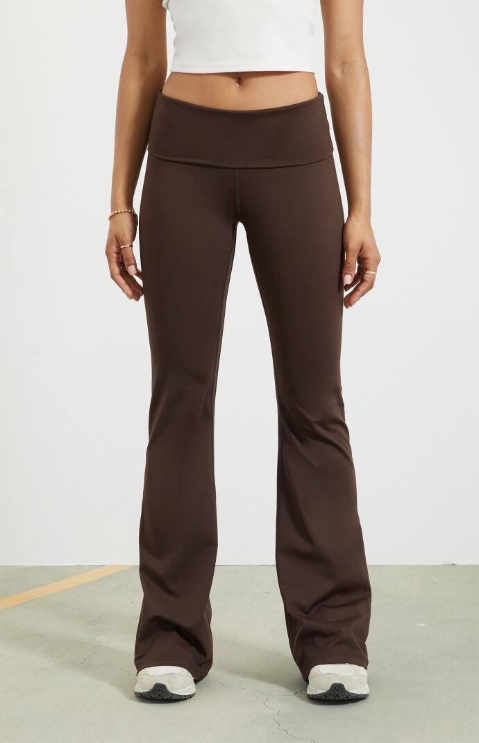 PAC 1980 Womens PAC WHISPER Active Fold-Over Waistband Flare Yoga Pants Product Image