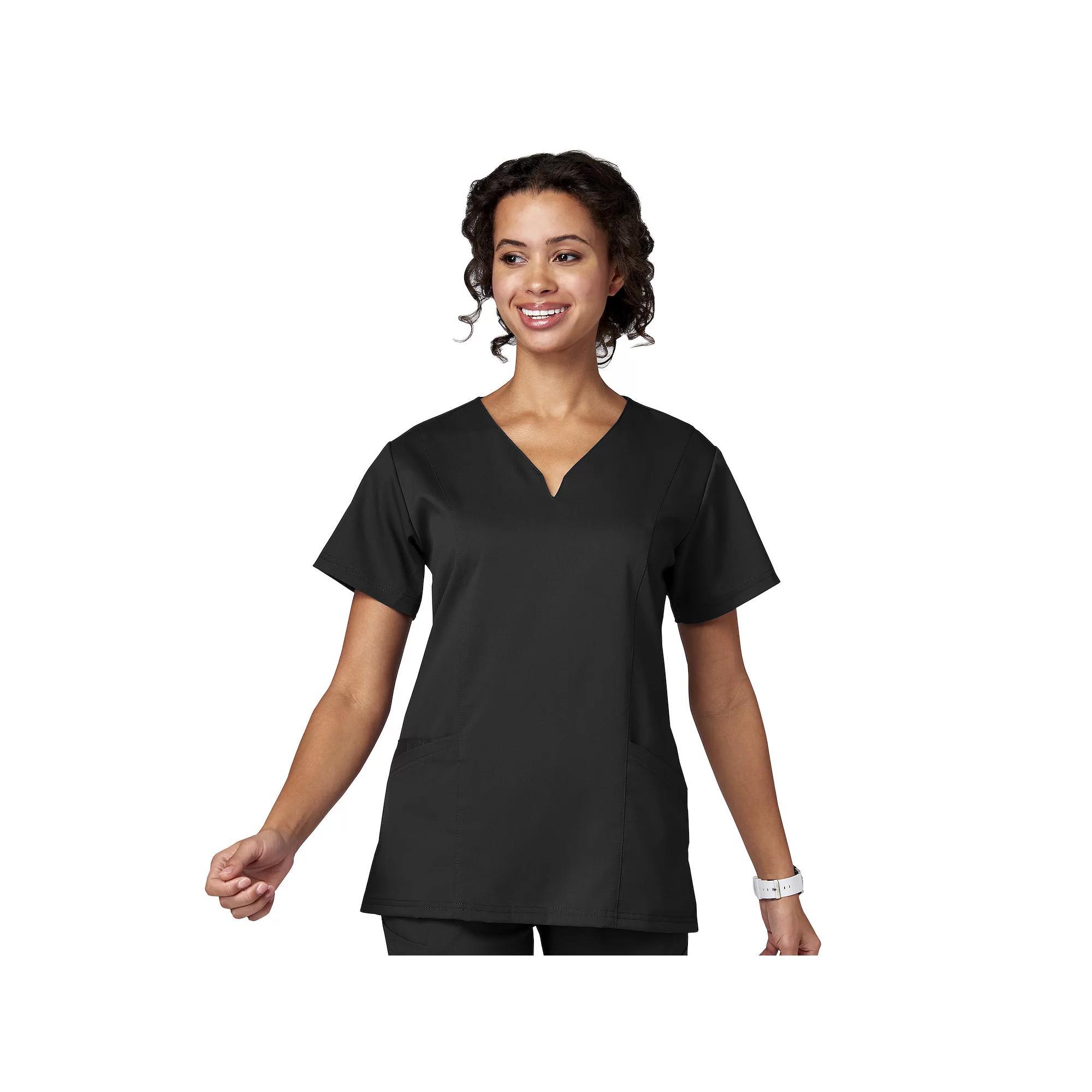 Women's Meta Labwear Ventral V-Neck Scrubs Top 15200, Size: XL, Black Product Image