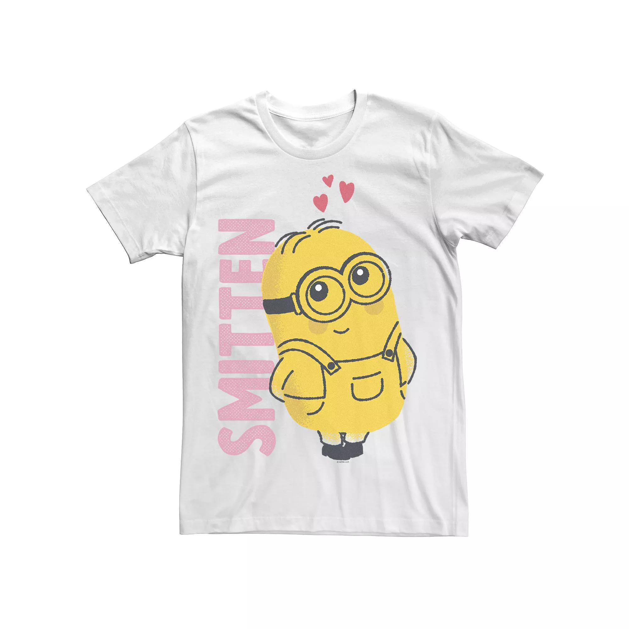 Men's Minions Smitten Cute Portrait Tee, Size: Large, White Product Image