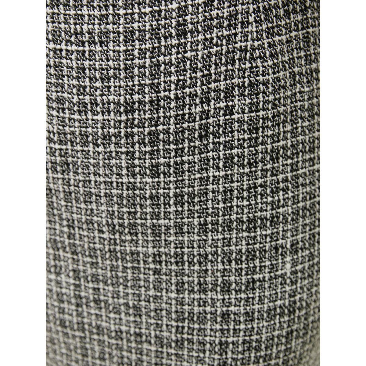 Plus Size Plaid Tweed Zipper Pearl Beaded Tank Dress Black Women Office Zipper Square Neck Sleeveless Curvy Short Dress BloomChic 14-16/1X Product Image