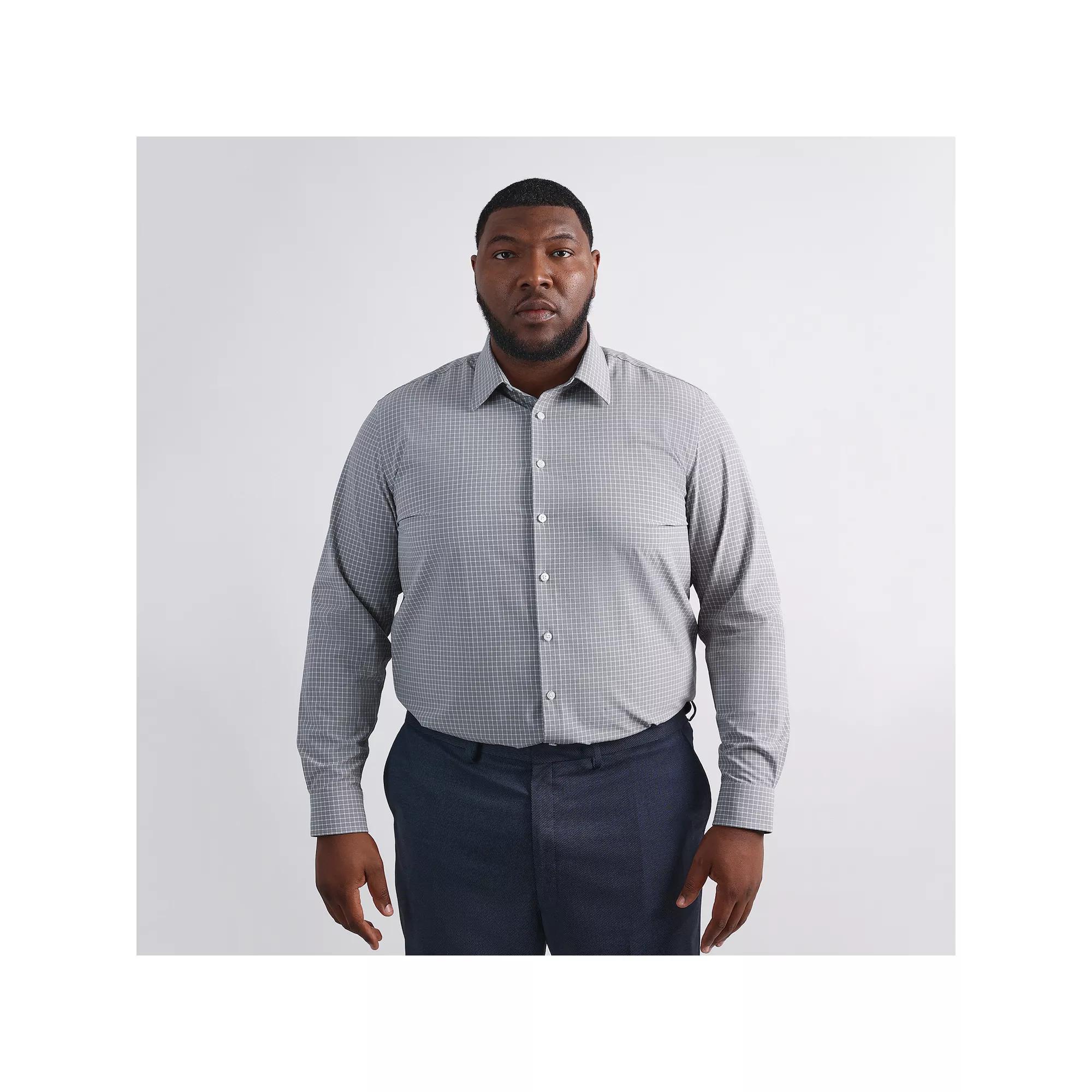 Big & Tall Haggar Smart Wash Classic Fit Solid Dress Shirt, Mens Product Image