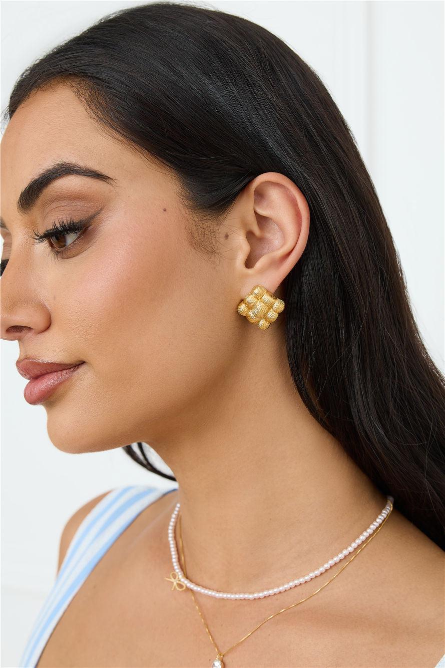 18k Gold Plated Luxa Earrings Gold Product Image