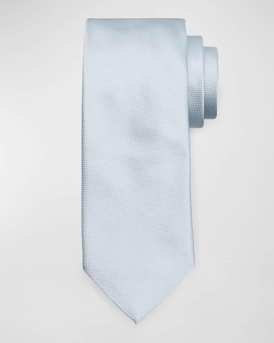 Mens Herringbone Woven Silk Tie Product Image