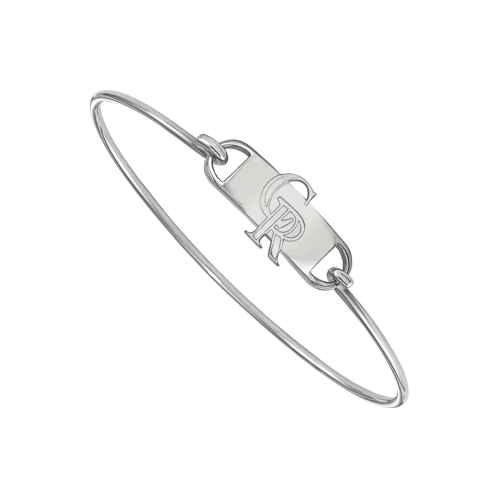 LogoArt Sterling Silver Colorado Rockies Small Center Wire Bangle Bracelet, Women's Product Image