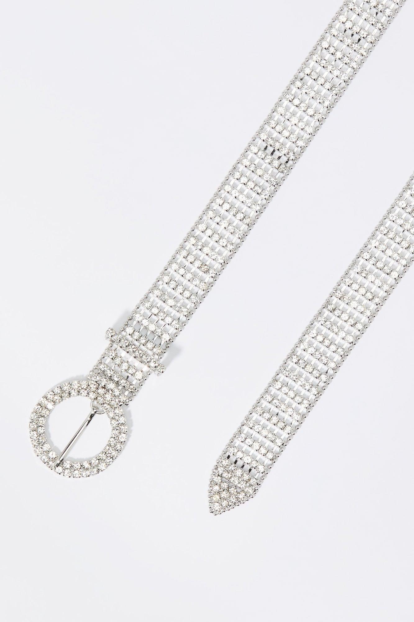 Rhinestone Circle Buckle Belt Female Product Image