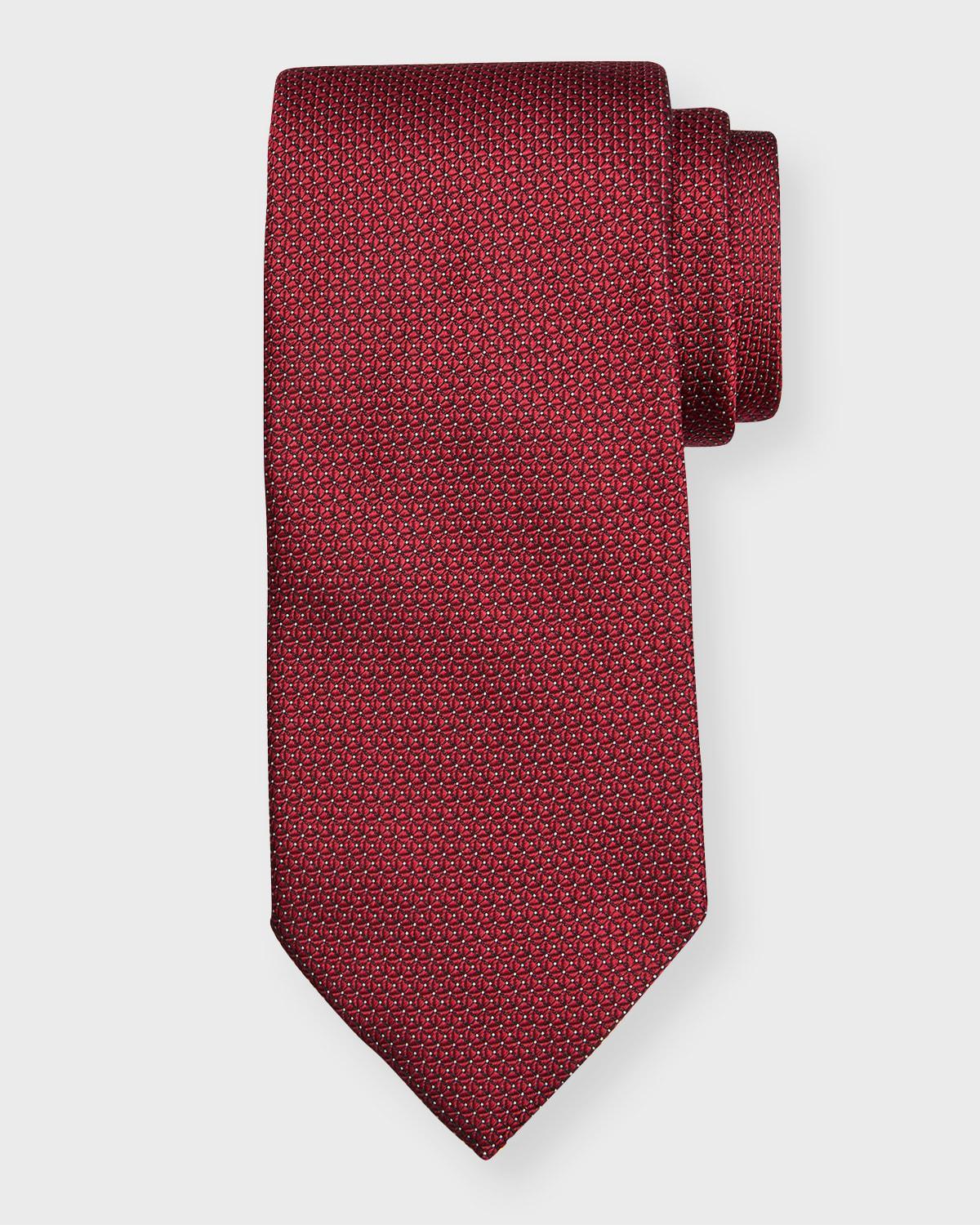 Mens Geometric Jacquard Silk Tie Product Image