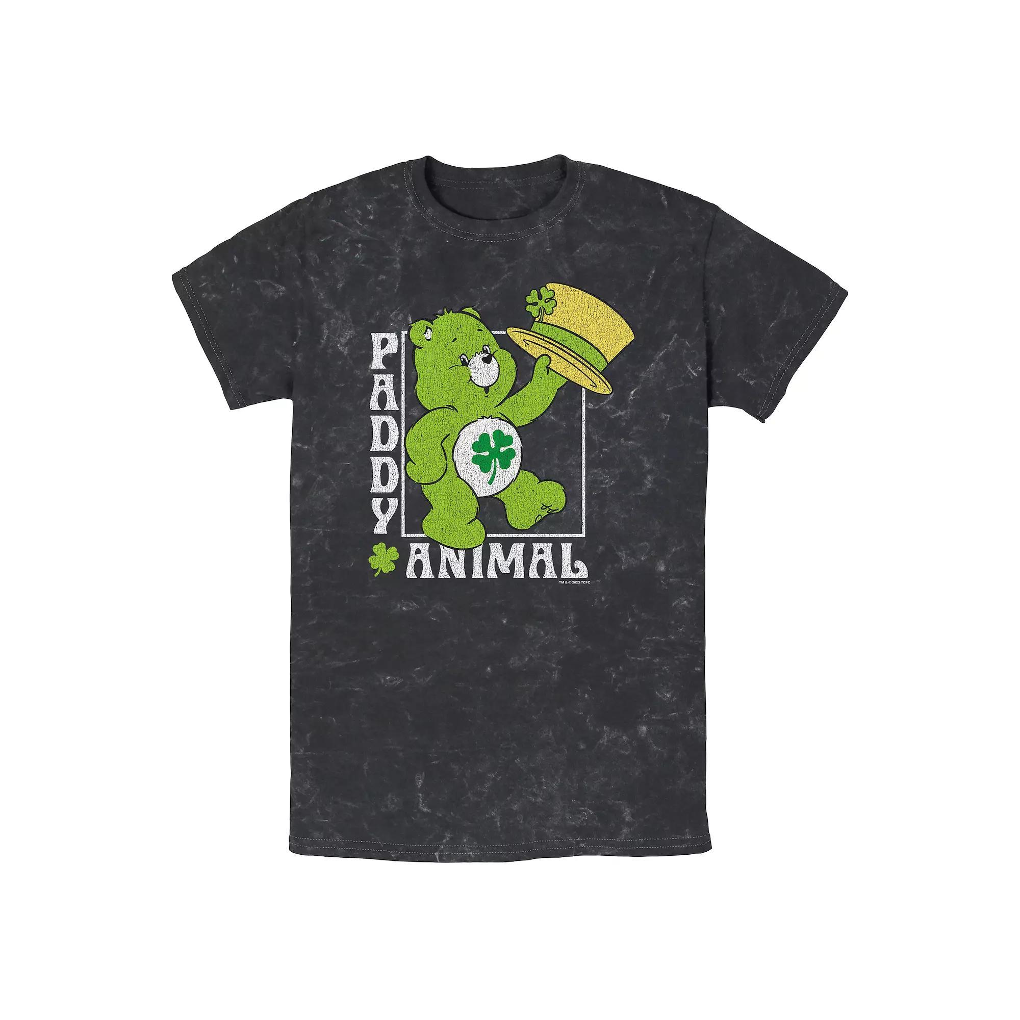Men's Care Bears Paddy Animal Mineral Wash Graphic Tee, Size: XL, Black Product Image