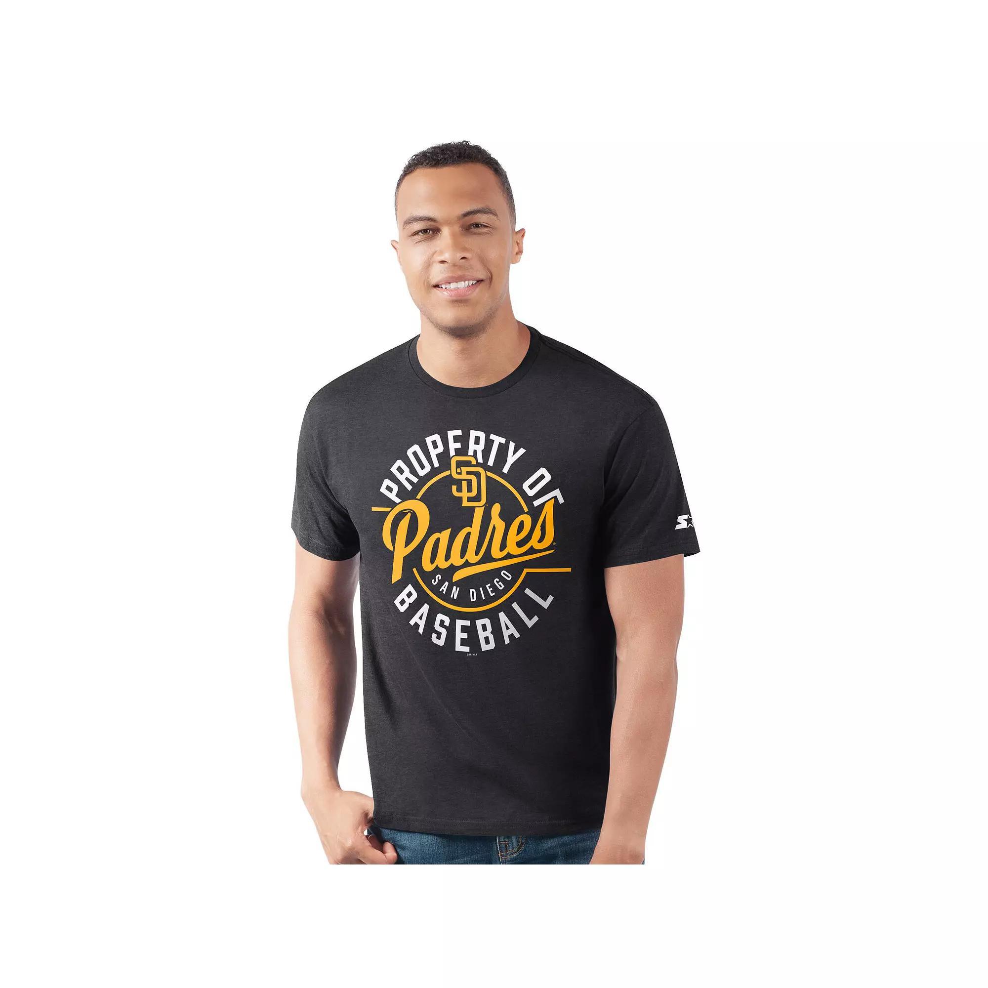 Men's Starter  Black San Diego Padres Prime Time Property Of T-Shirt, Size: Medium Product Image