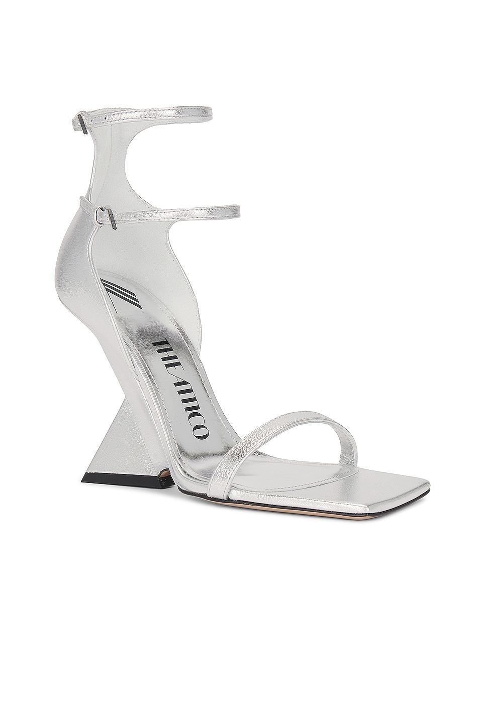 THE ATTICO Grace Ankle Strap Sandal in Metallic Product Image