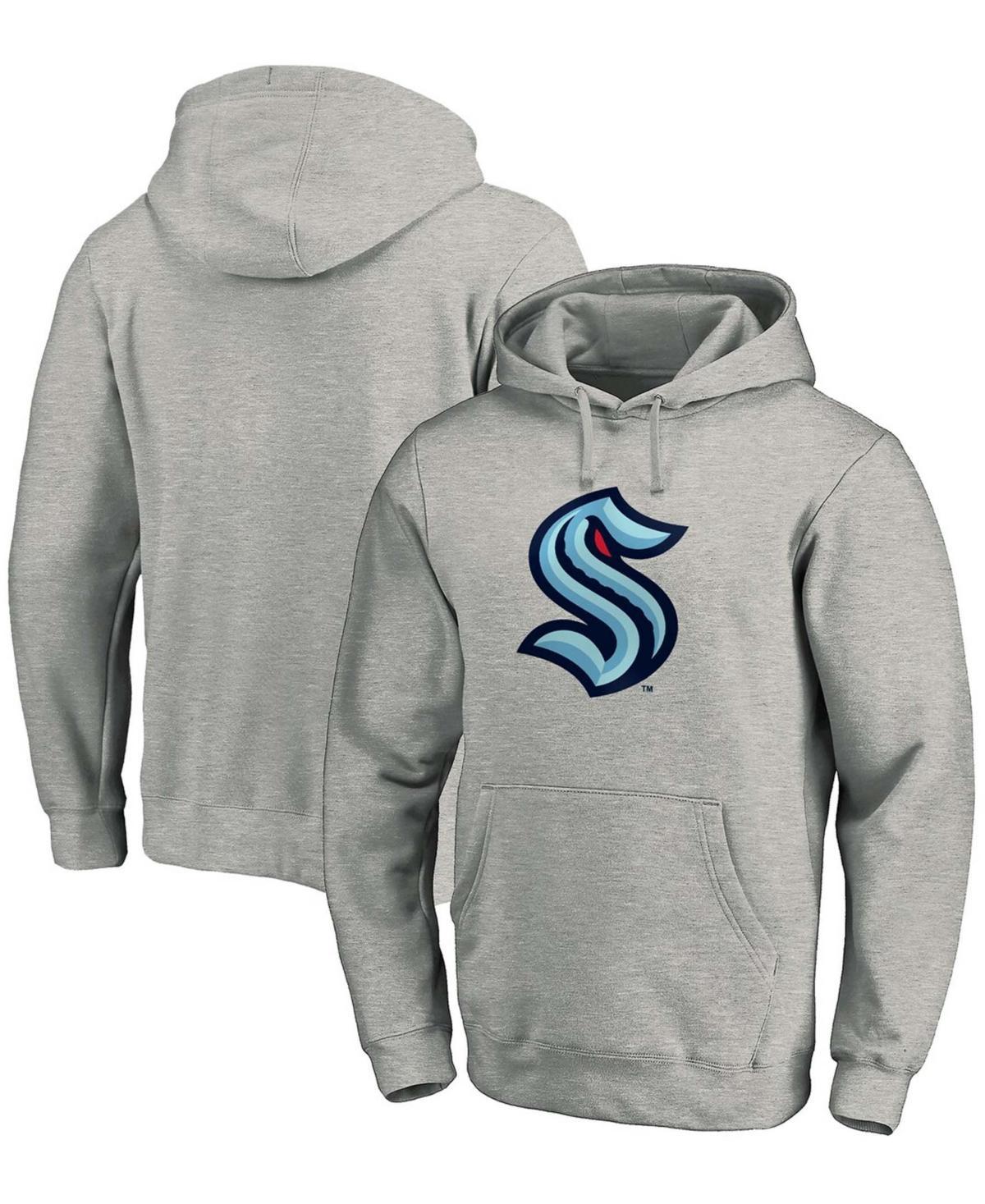 Men's Fanatics Branded Heathered Gray Seattle Kraken Big & Tall Primary Logo Pullover Hoodie, Size: 3XLT, Krk Grey Product Image