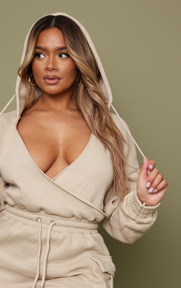 Shape Stone Plunge Utility Wrap Pocket Sweatshirt Dress Product Image