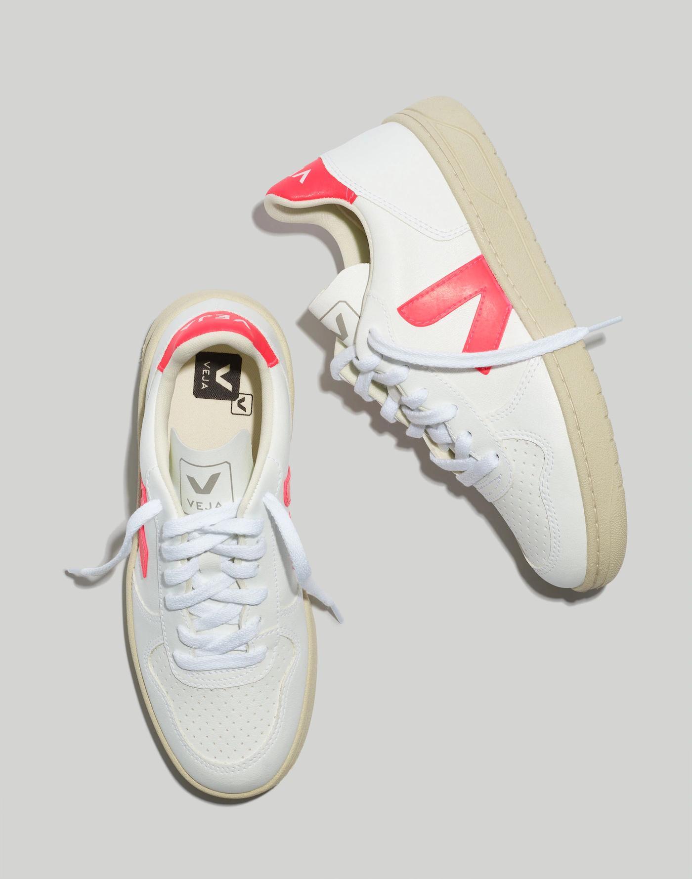 Veja™ Vegan Leather V-10 Sneakers in White Matcha Product Image