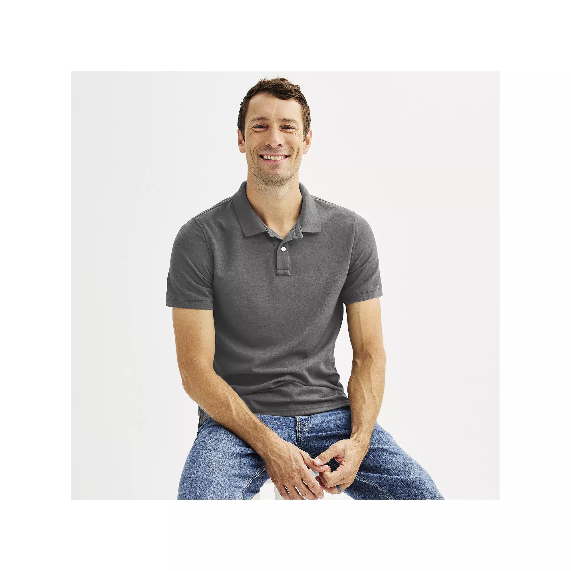 Men's Adaptive Sonoma Goods For Life® Easy Dressing Pique Polo, Size: XXL, Scott Blue Product Image