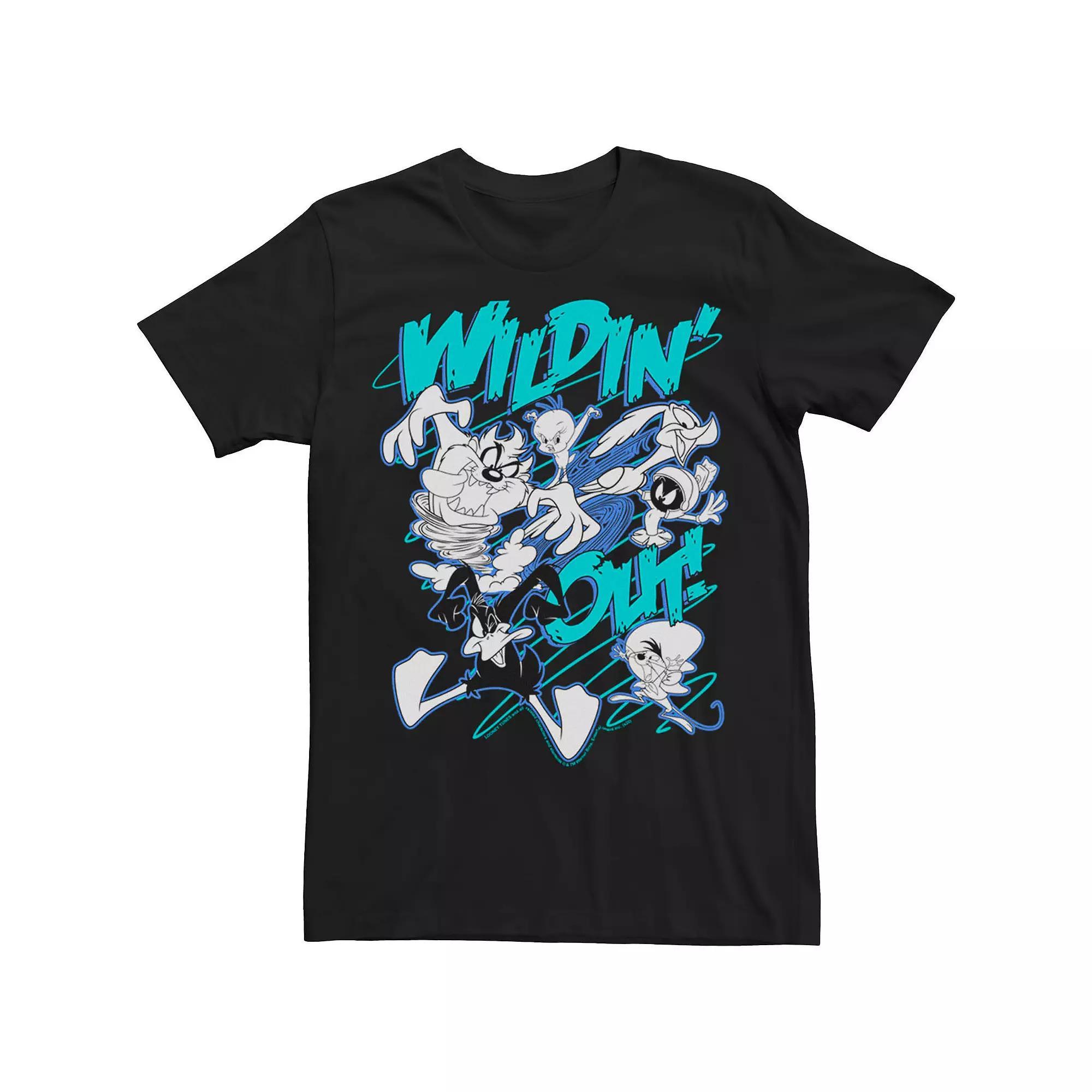 Men's Looney Tunes Wildin Group Shot Tee, Size: XL, Black Product Image