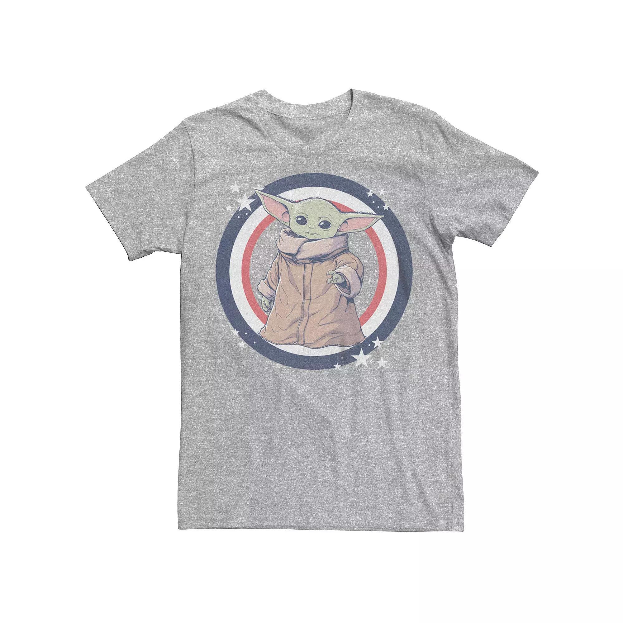 Men's The Mandalorian Fourth Of July Grogu Patriot Graphic Tee, Size: Small, Athletic Grey Product Image