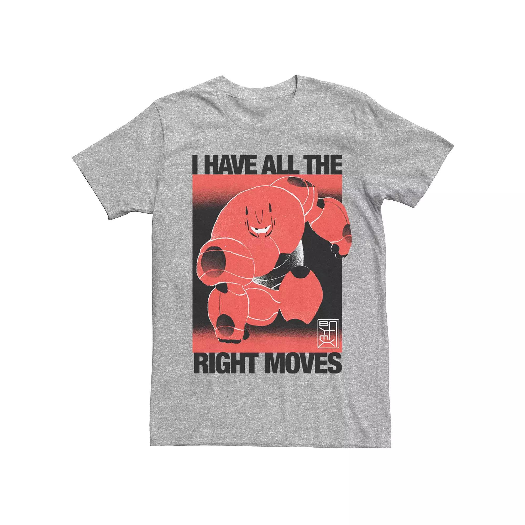 Disney's Big Hero 6 Baymax All The Right Moves Men's Graphic Tee, Size: Medium, Athletic Grey Product Image