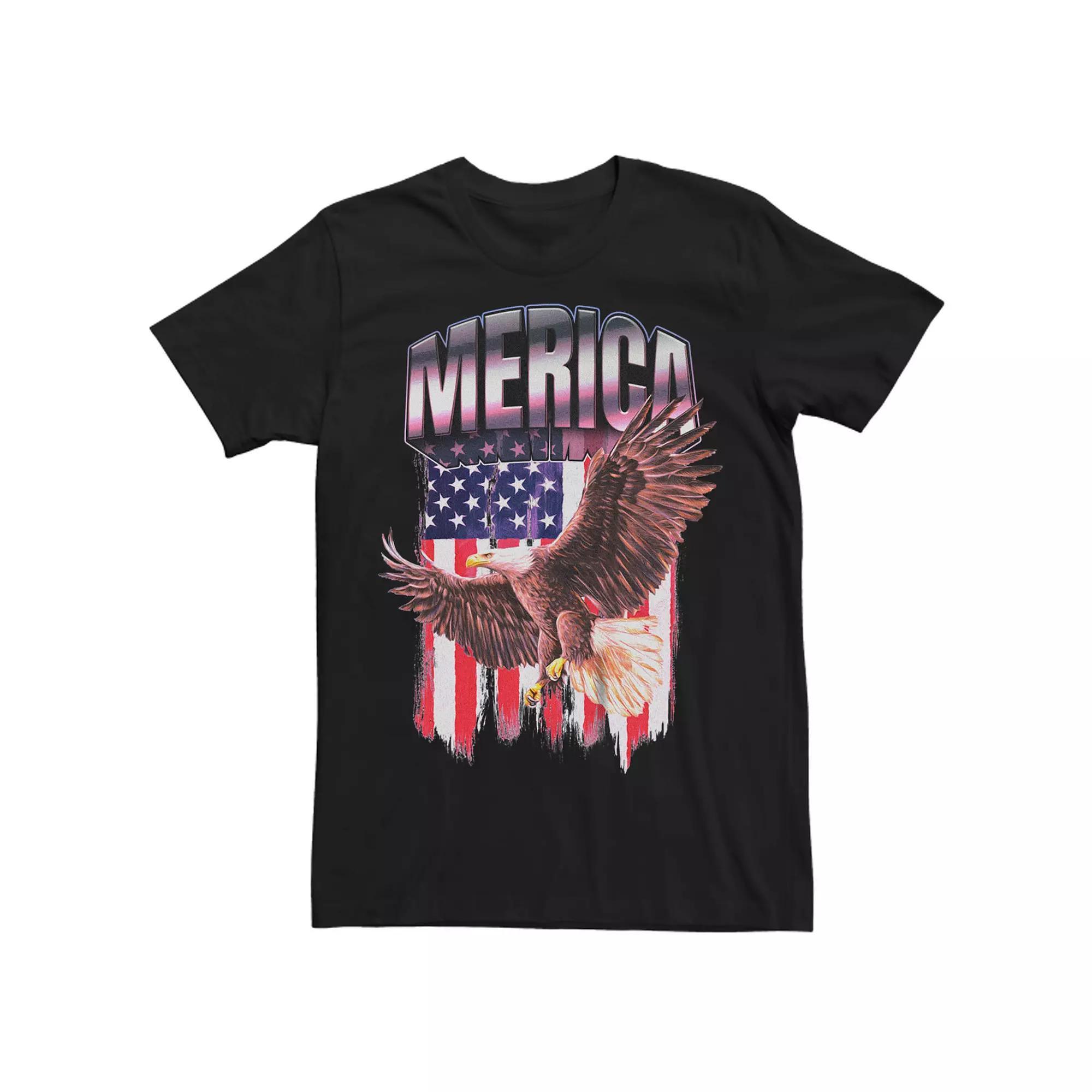 Men's Merica Eagle Flag Graphic Tee, Size: XL, Black Product Image