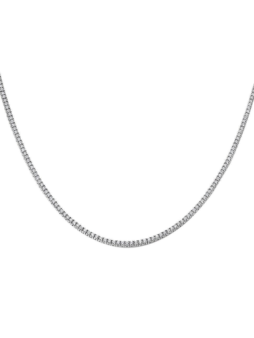 Womens Petite 14K Yellow Gold & 4.10 TCW Diamond Tennis Necklace Product Image