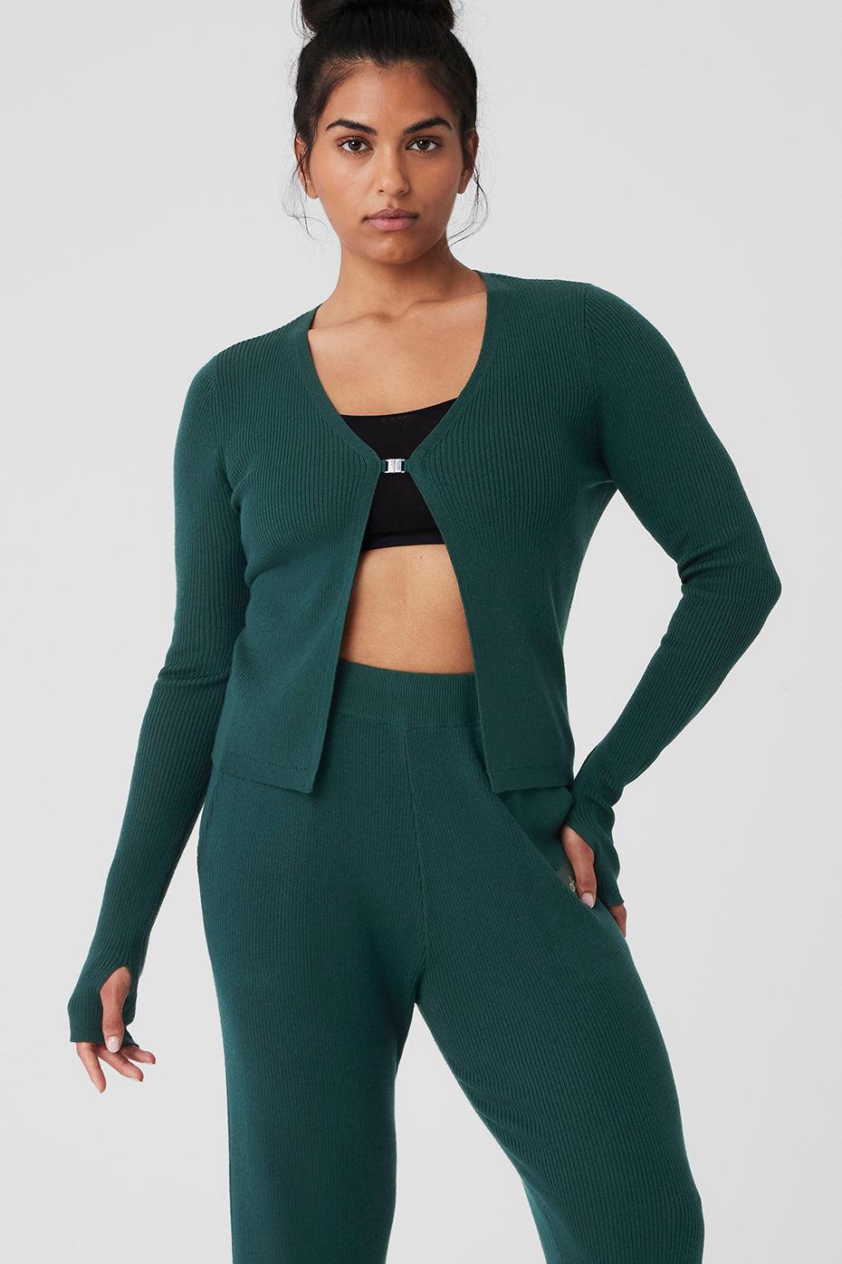 Knit Salana Cardigan - Midnight Green Product Image