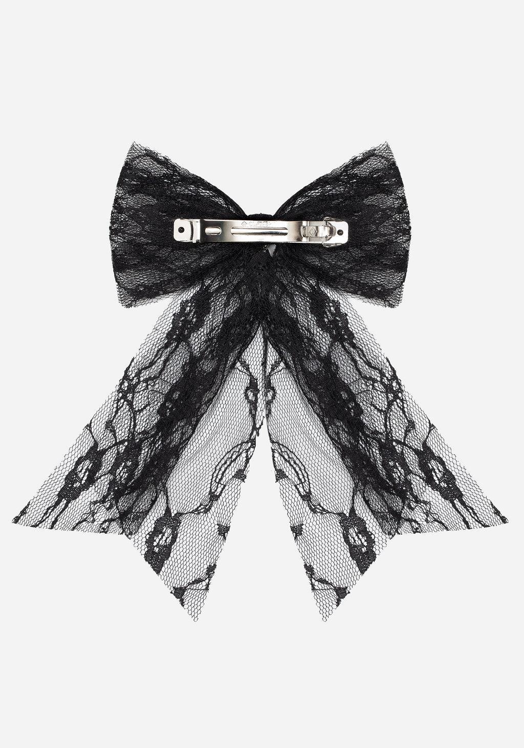 Melanie Heart Lace Hair Bow Product Image
