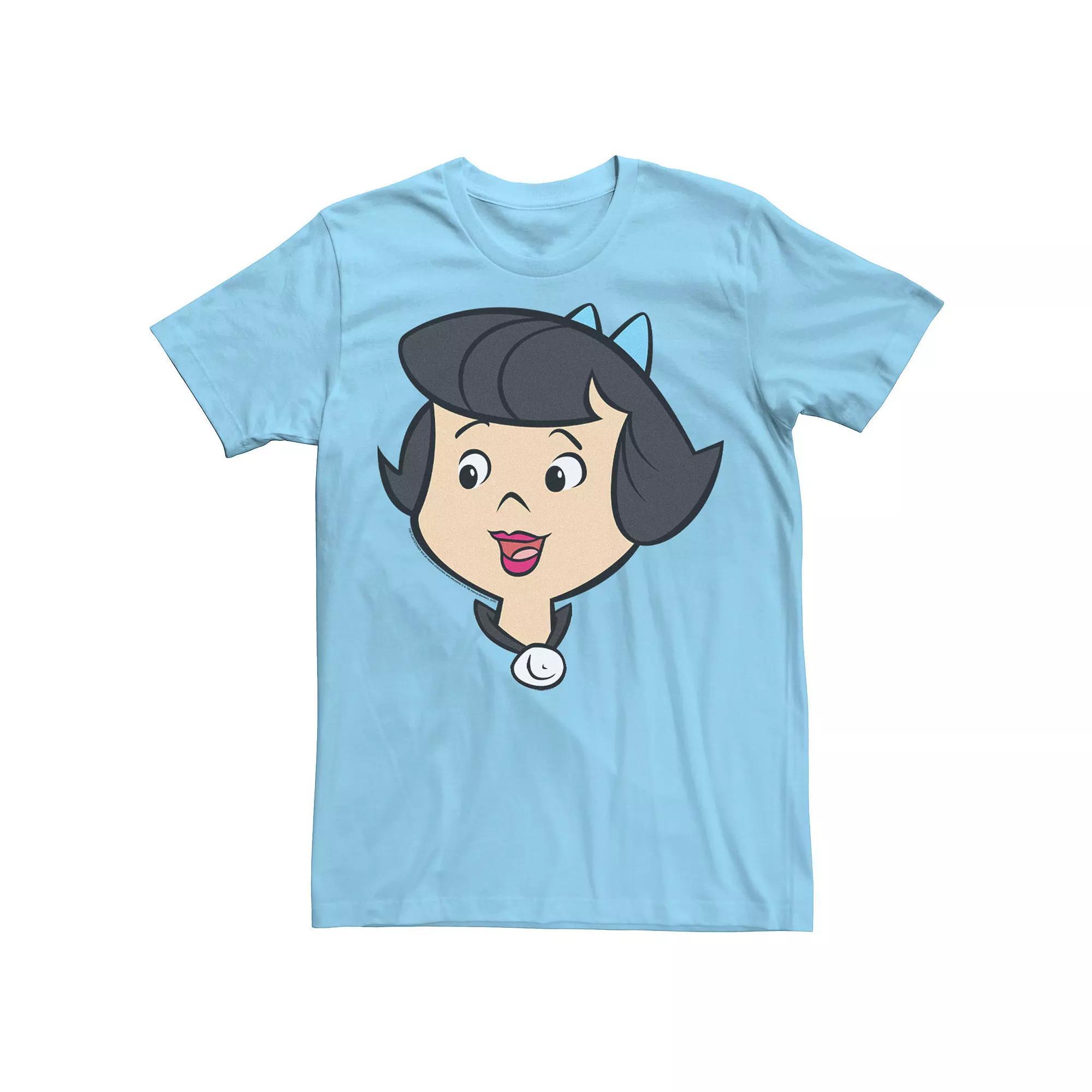 Men's Flinstones Betty Bigface Portrait Tee, Size: Medium, Light Blue Product Image