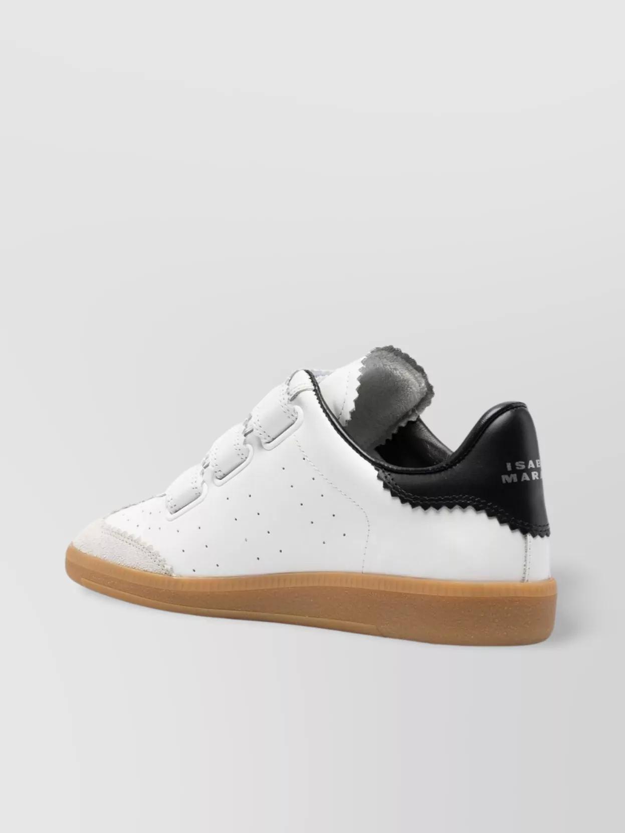 ISABEL MARANT Beth Suede-trimmed Leather Sneakers In White Product Image