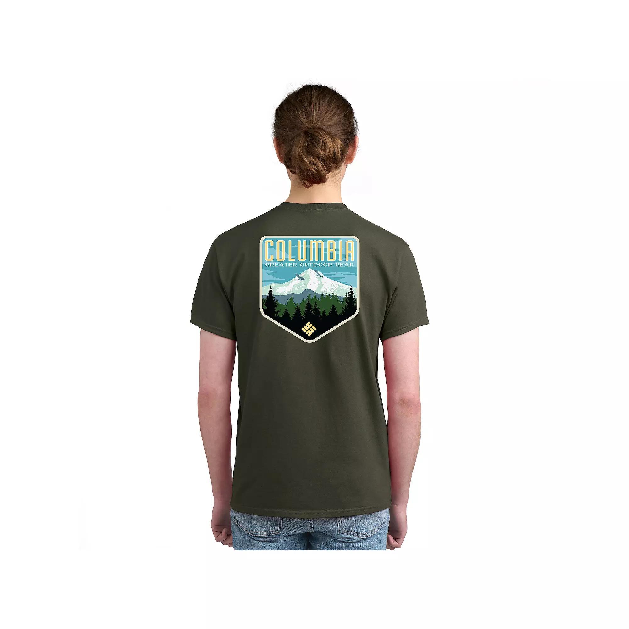 Men's Columbia Adventure Print Short Sleeve Graphic Tee, Size: Small, Military Green Product Image