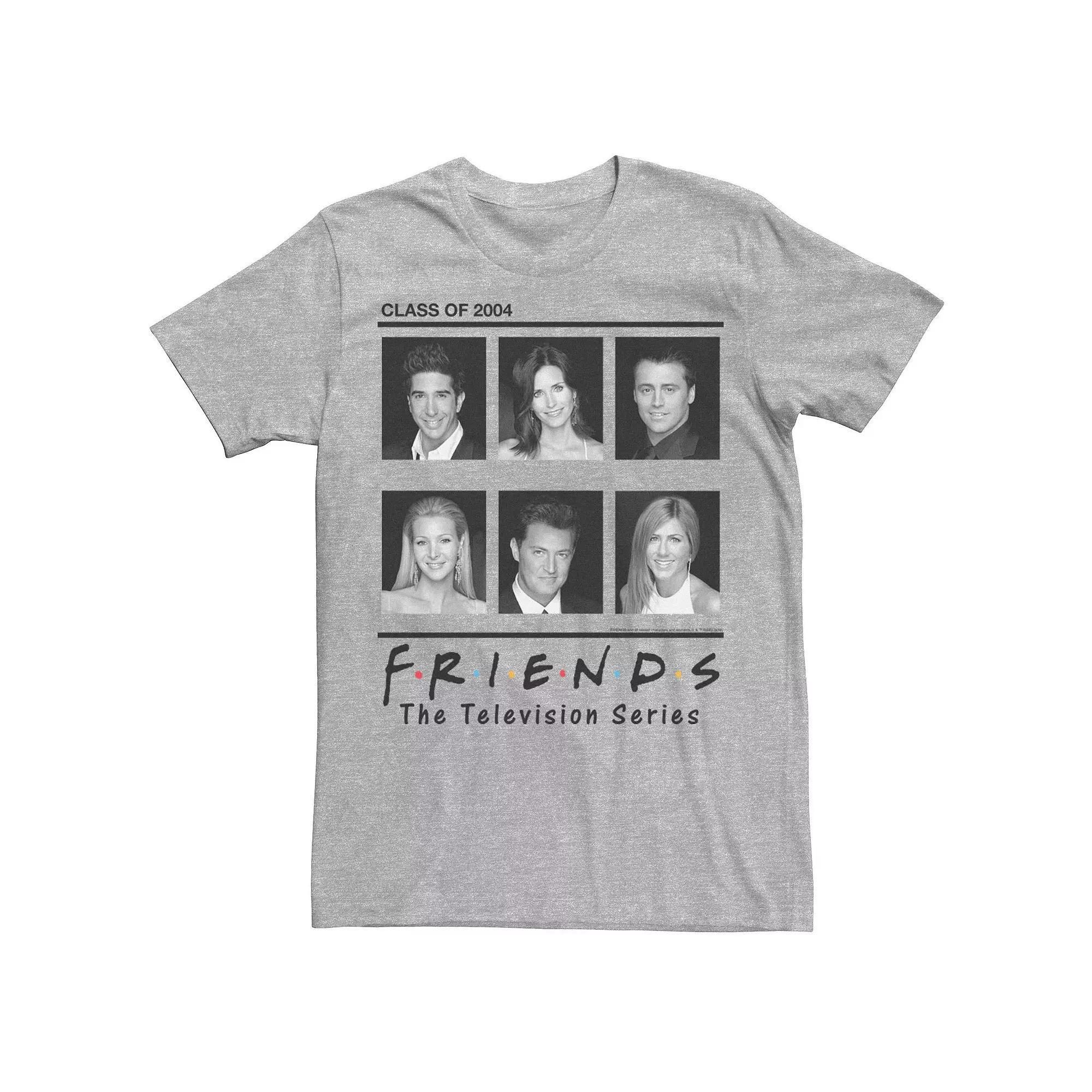 Men's Friends Group Shot Class Of 2004 Panels Tee, Size: Medium, Athletic Grey Product Image