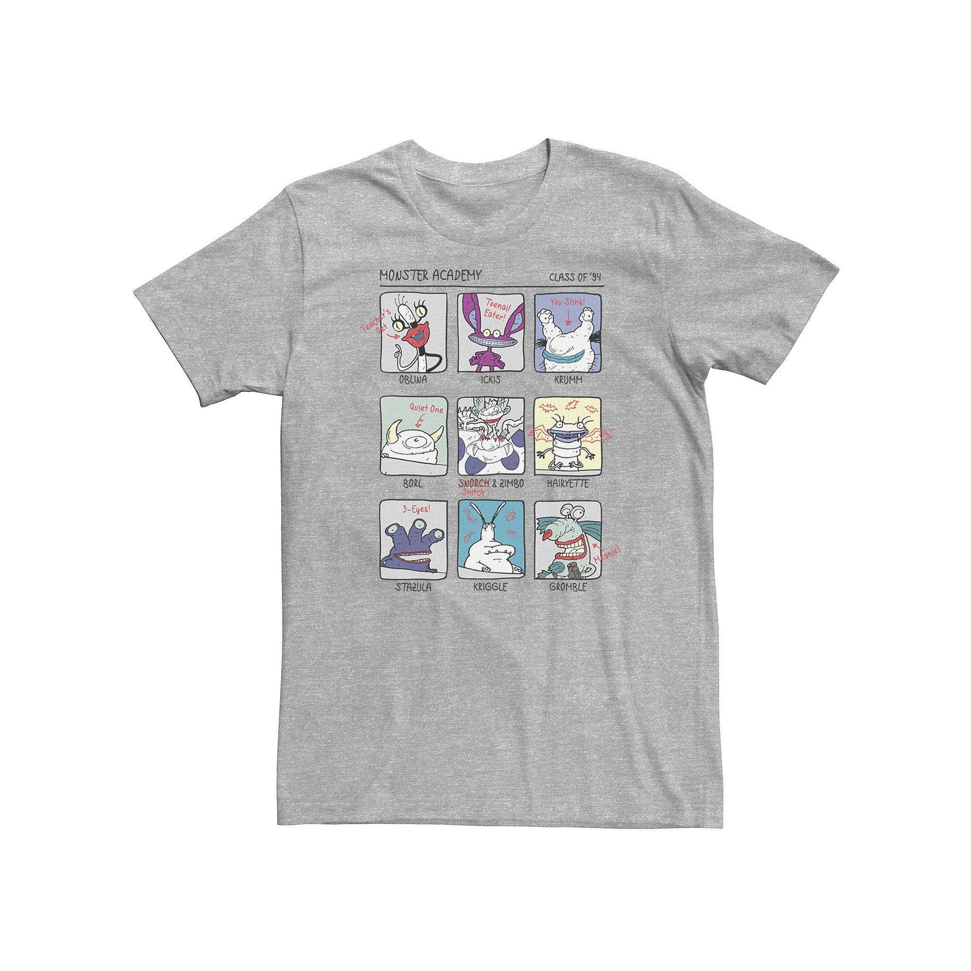 Big & Tall Nickelodeon Aaahh!!! Real Monsters Yearbook Photos Page Tee, Men's, Size: XXL Tall, Athletic Grey Product Image