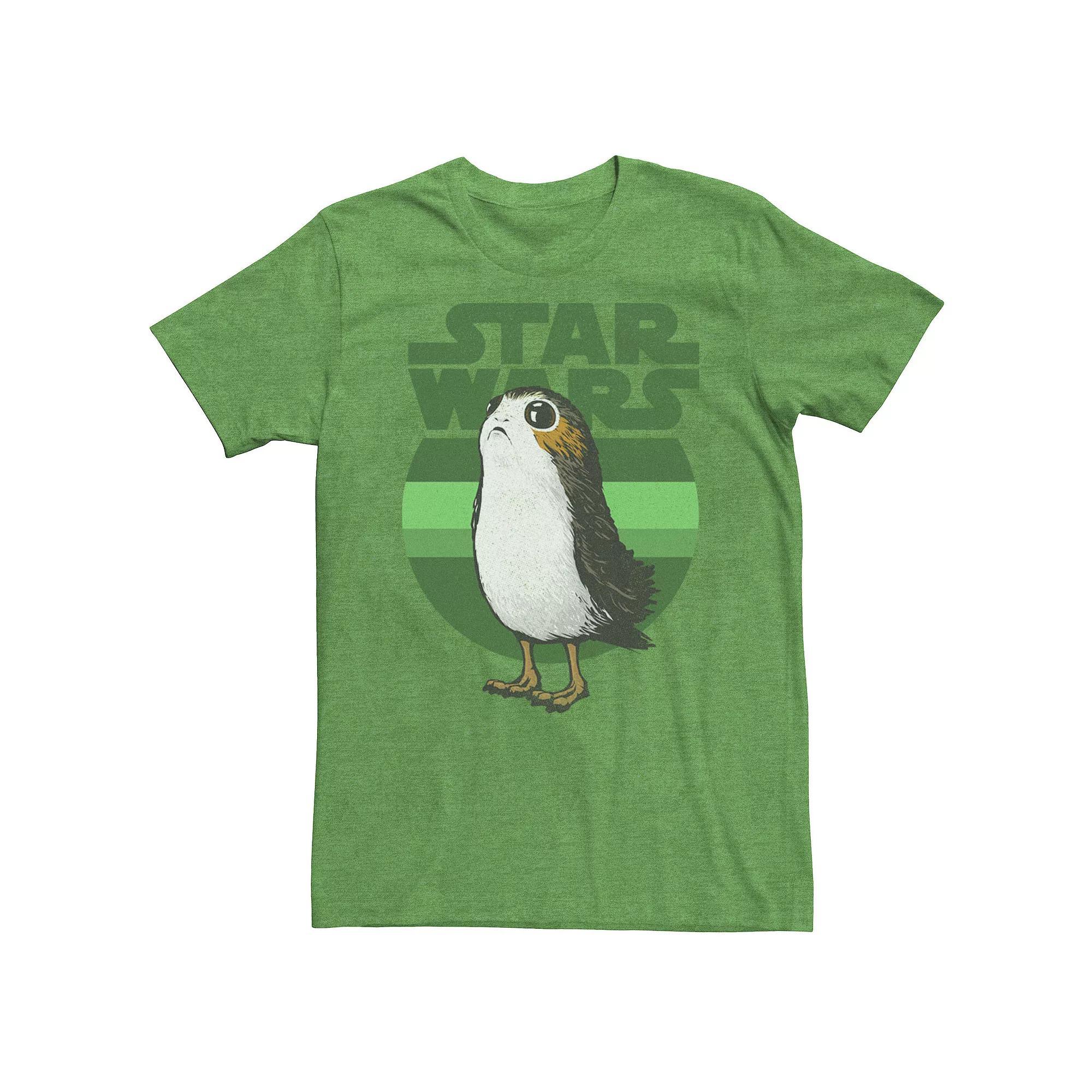 Men's Star Wars Porg Green Hue Retro Portrait Tee, Size: XXL, Kelly Grey Product Image