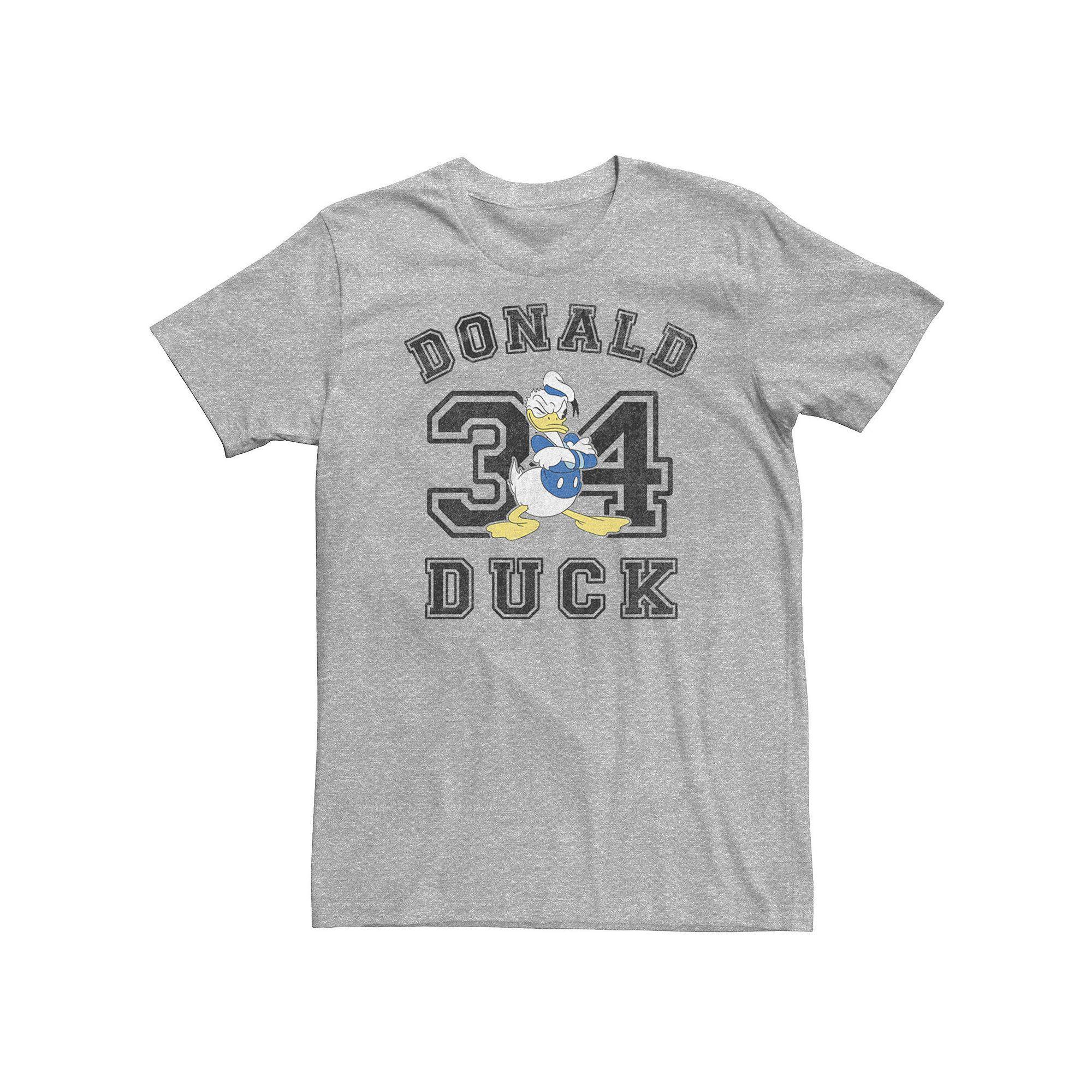 Big & Tall Disney Donald Duck Varsity Text #34 Portrait Tee, Men's, Size: 4XL, Athletic Grey Product Image