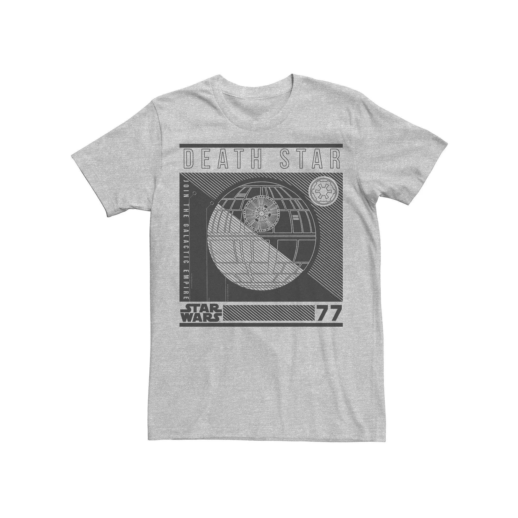 Men's Star Wars Death Star Line Art Poster Graphic Tee, Size: Large, Athlc Hthr Product Image