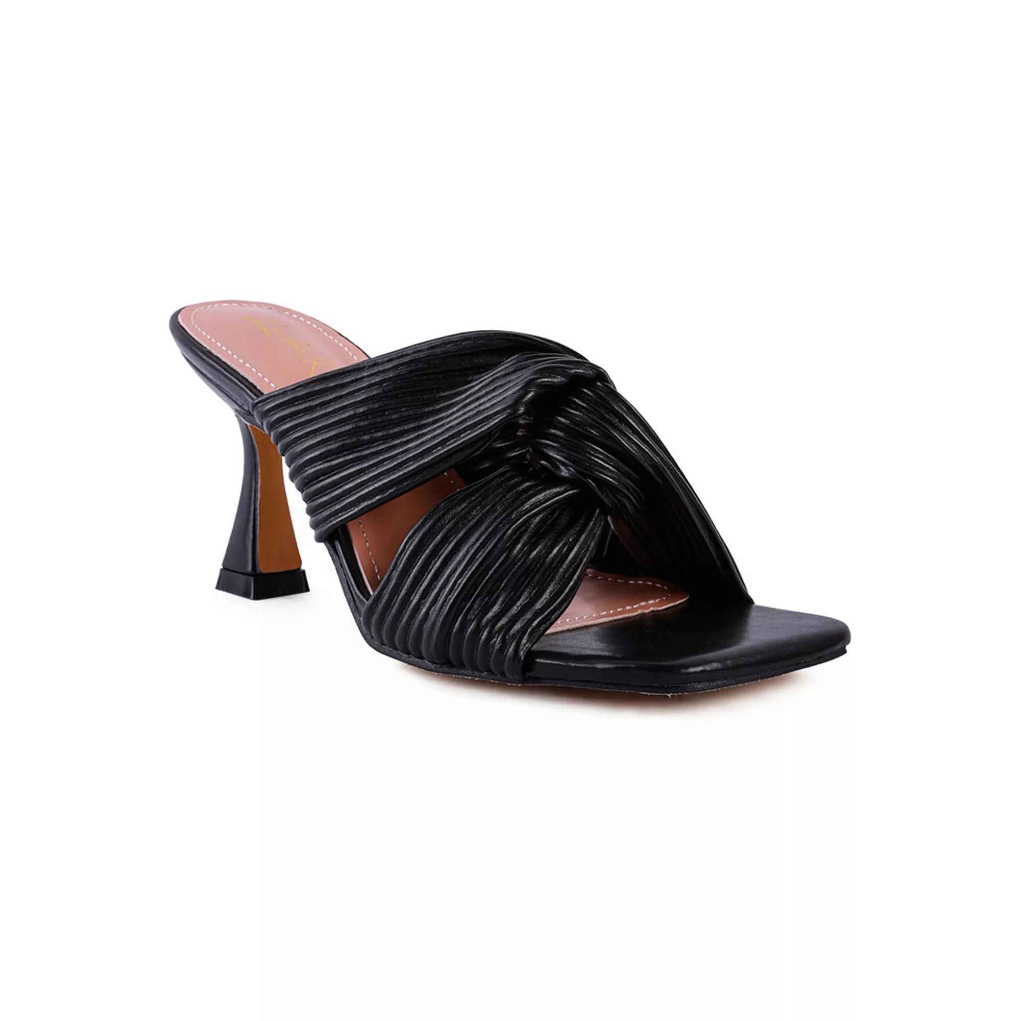 London Rag Battle Ex Women's Knot Strap Sandals, Size: 7, Black Product Image