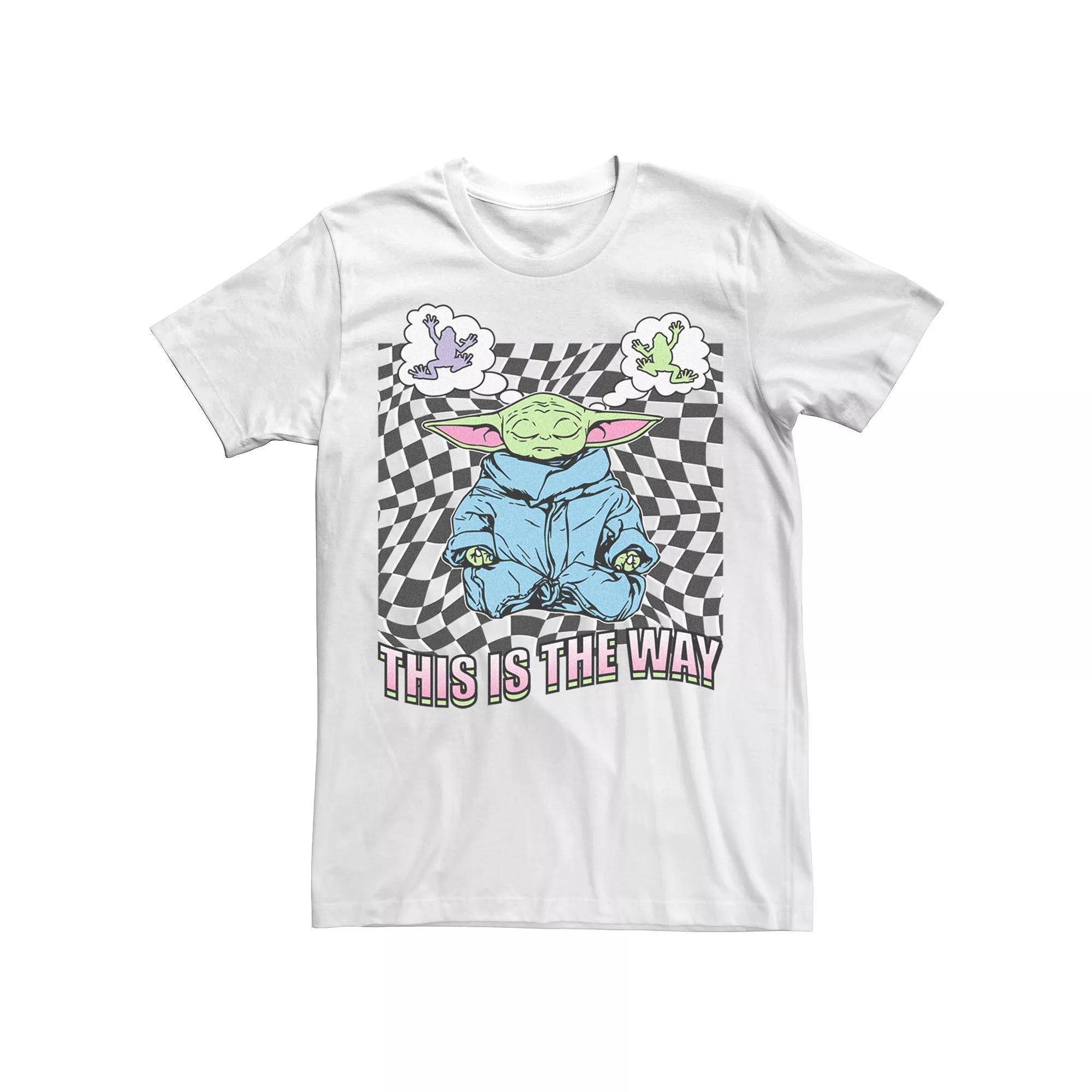 Men's Star Wars The Mandalorioan Grogu Frog Night Poster Tee, Size: XXL, White Product Image