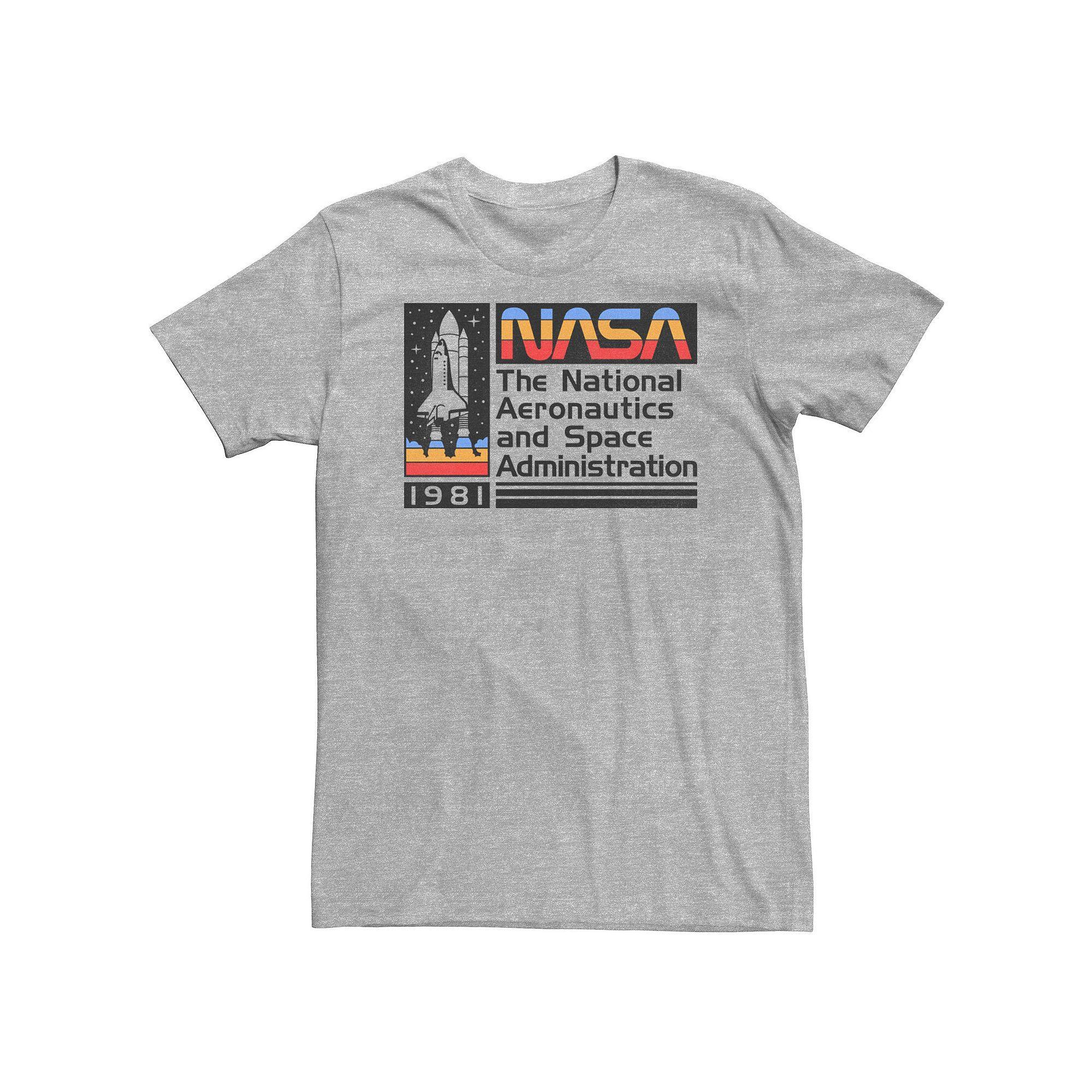 Big & Tall NASA Retro Logo Poster Tee, Men's, Size: XXL Tall, Athletic Grey Product Image