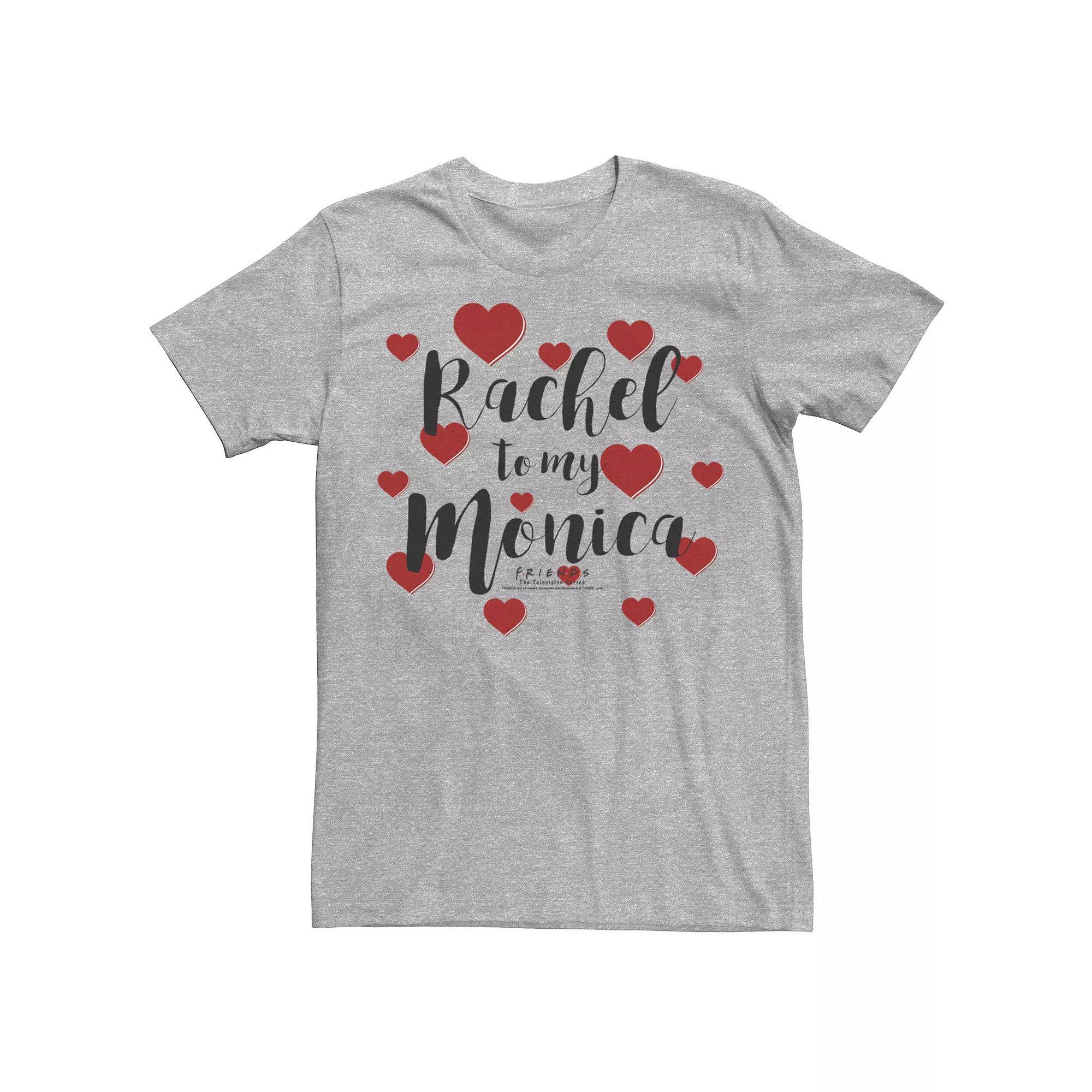 Men's Friends You're The Chandler To My Monica Hearts Tee, Size: Large, Athletic Grey Product Image